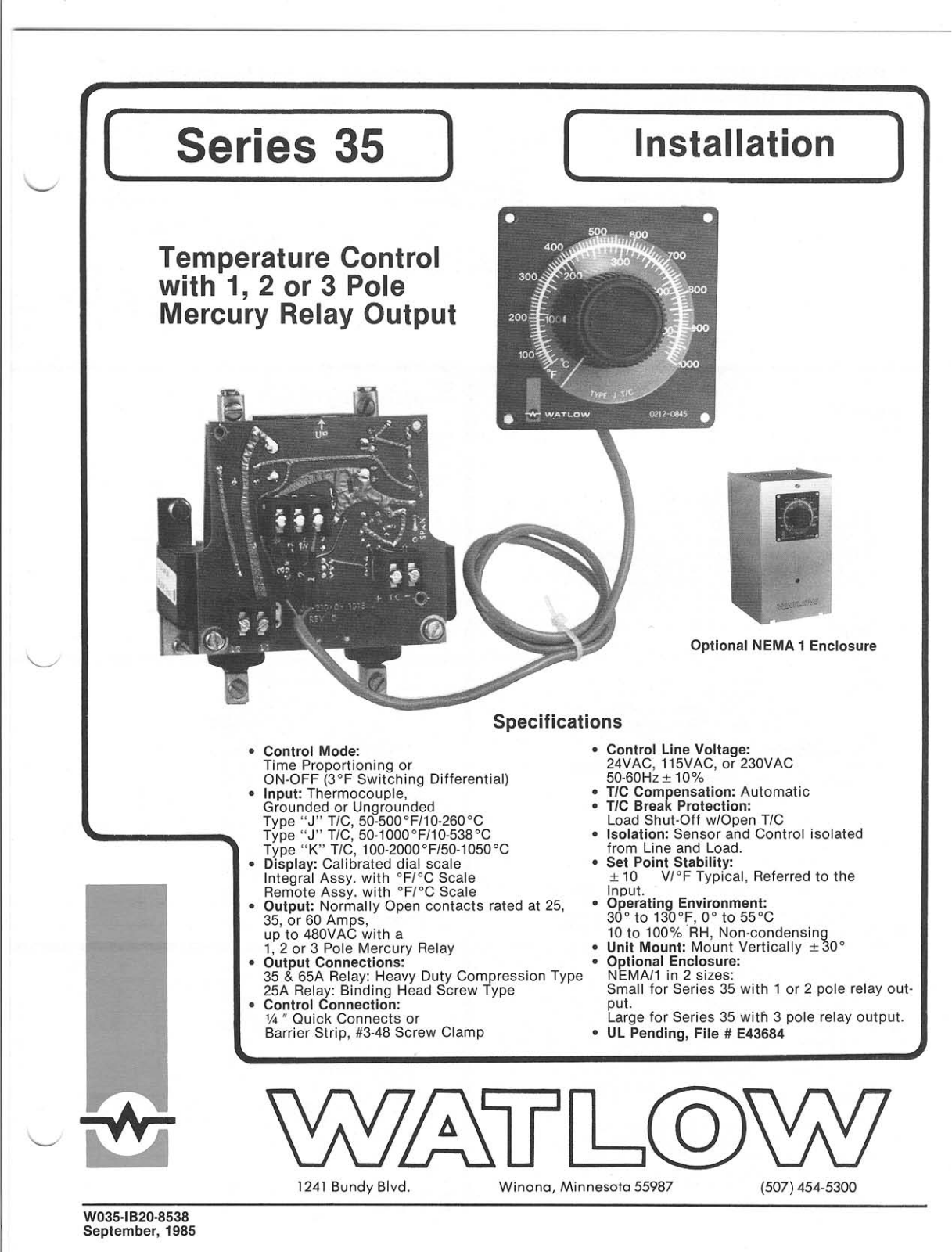 Watlow Electric 35 User Manual