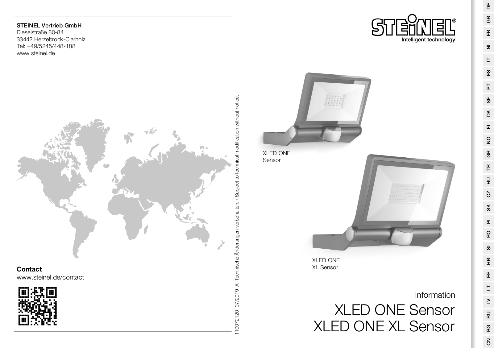 Steinel XLED ONE Sensor, XLED ONE XL Sensor User guide