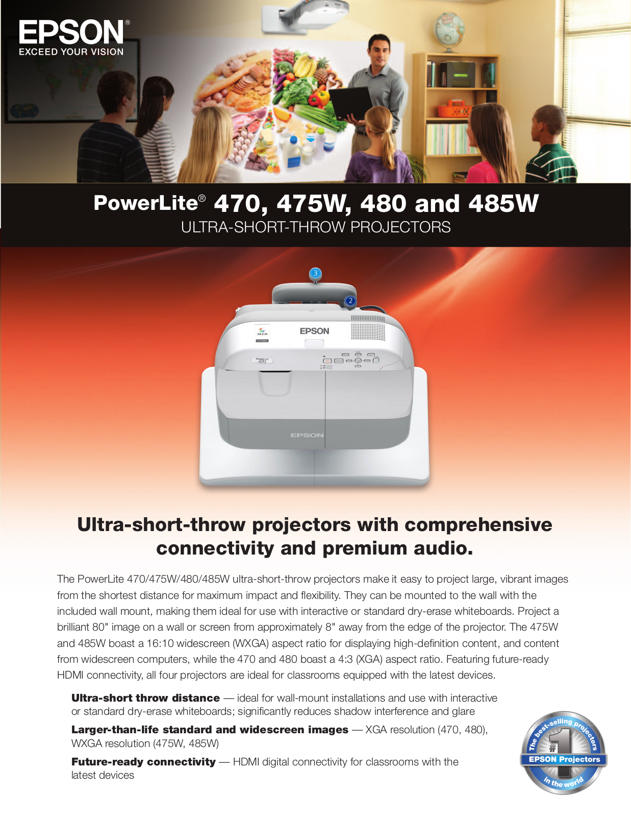 Epson 470, 475W, 480, 485W Product Sheet