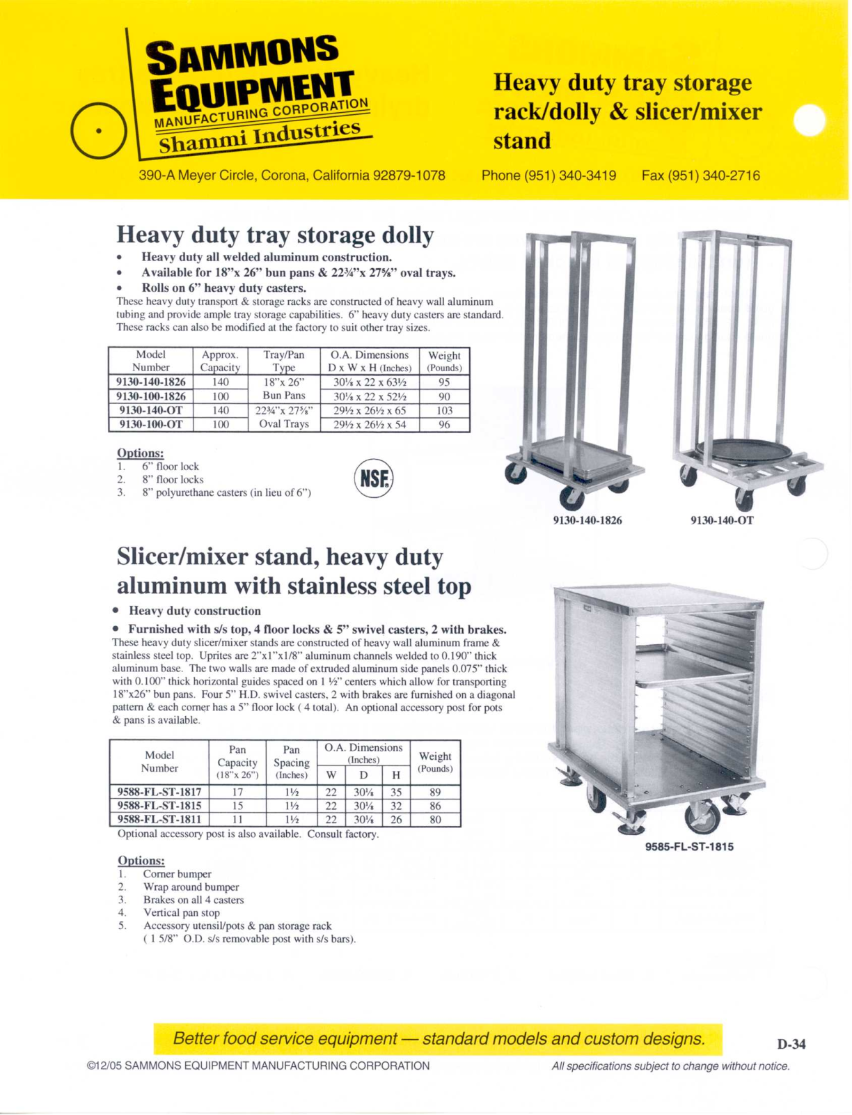 Sammons Equipment 9130-140-1826 User Manual