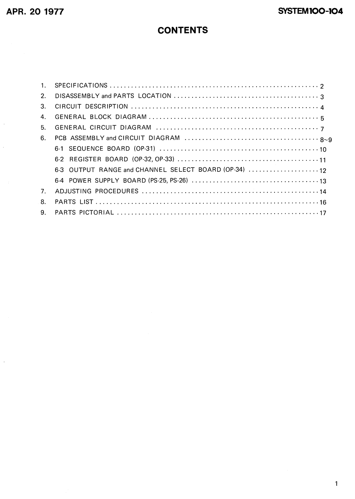 Roland SYSTEM 100, SYSTEM-104 Service Manual