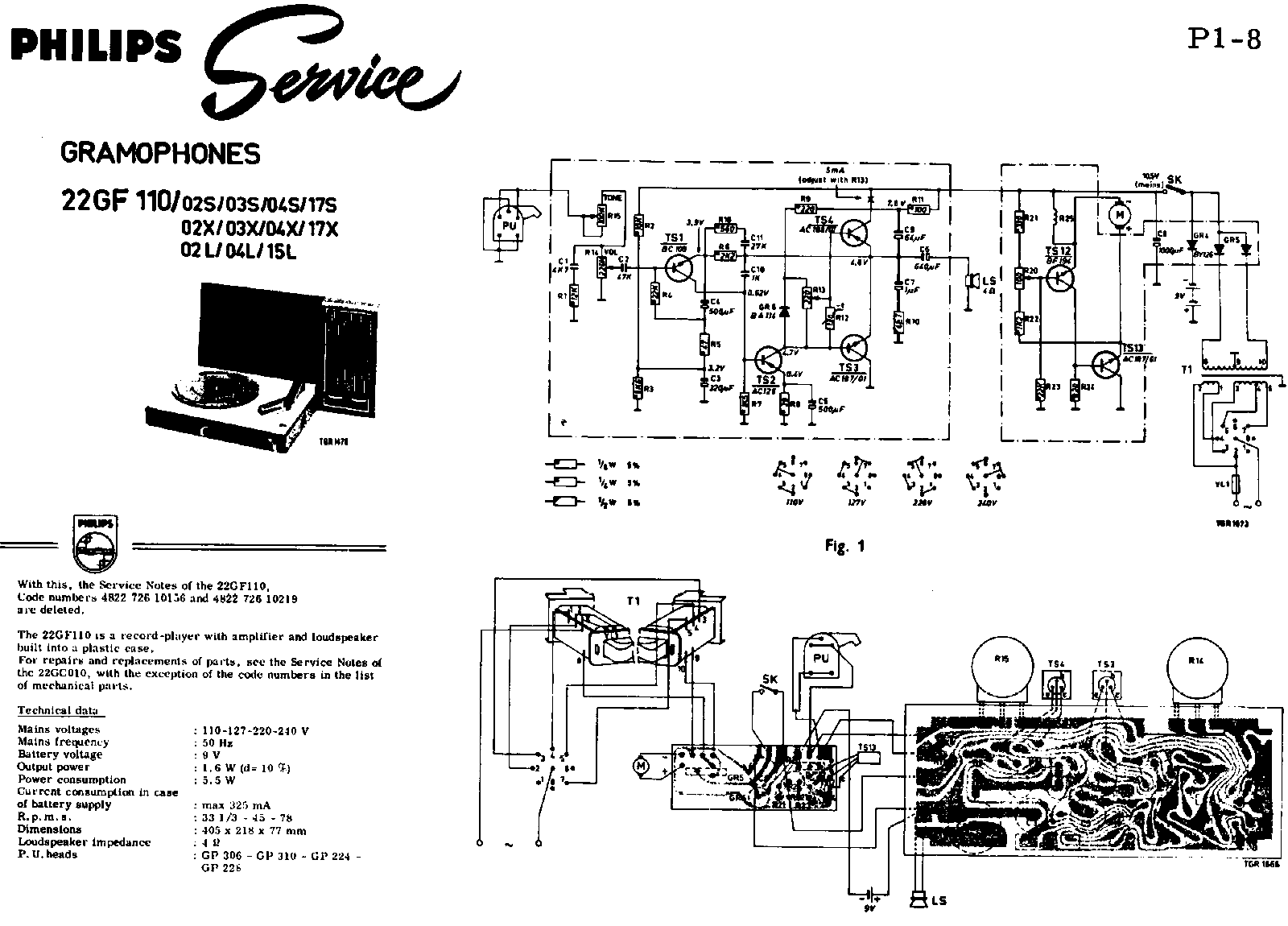 Philips 22-GF-110 Service Manual