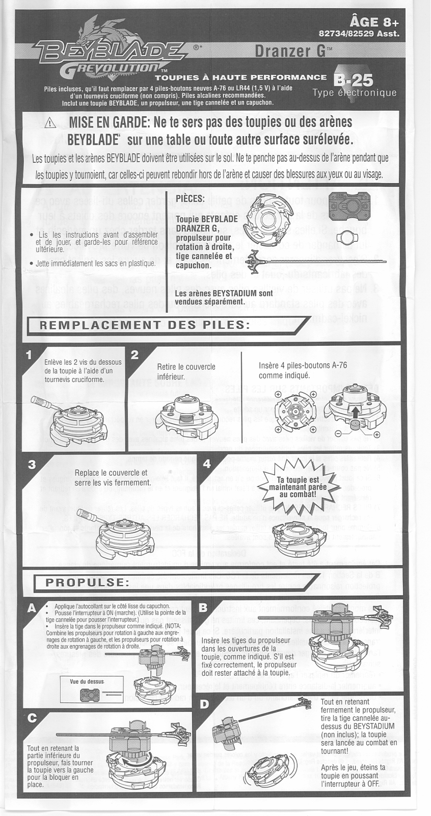 HASBRO Beyblade Grevolution Dranzer G B25 User Manual