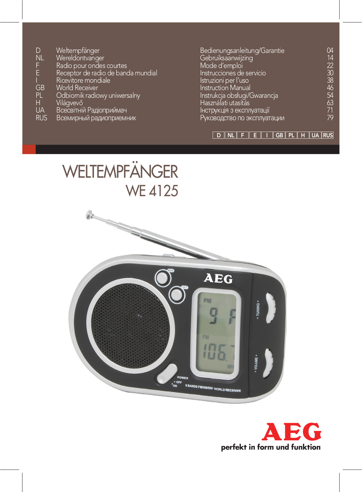 AEG WE 4125 User Manual