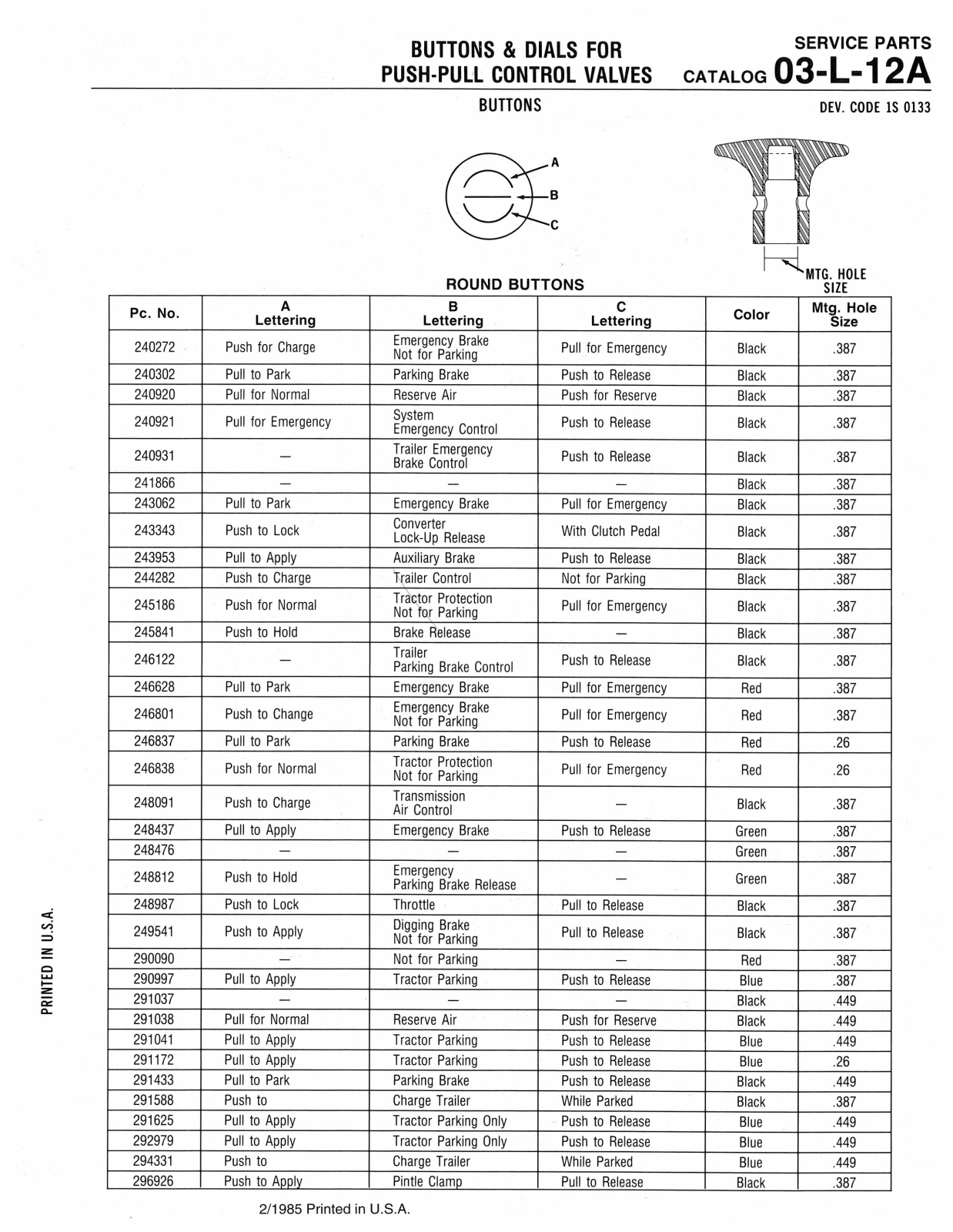 BENDIX 03-L-12A User Manual