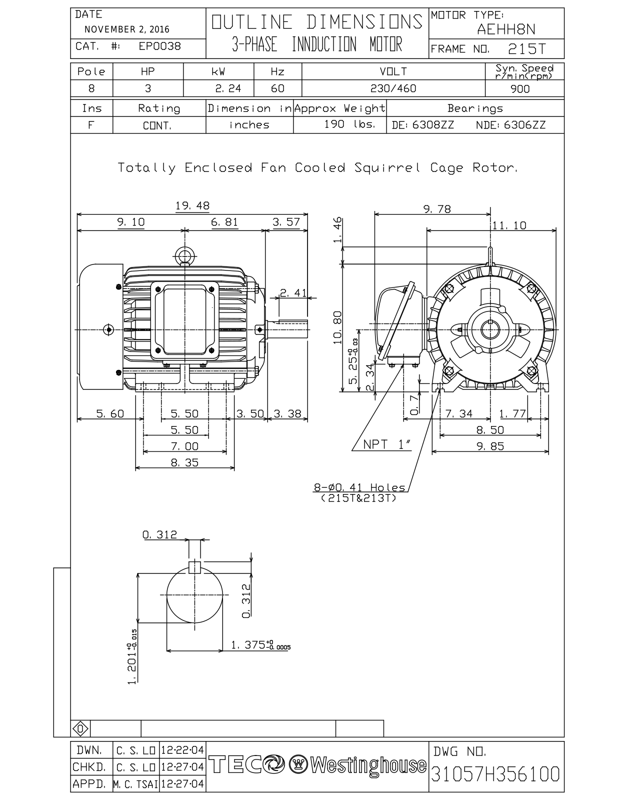 Teco EP0038 Reference Drawing