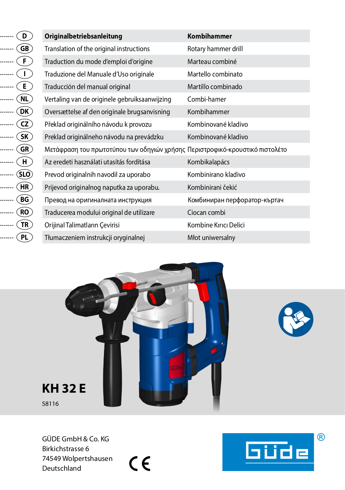 Güde KH 32 E User Manual