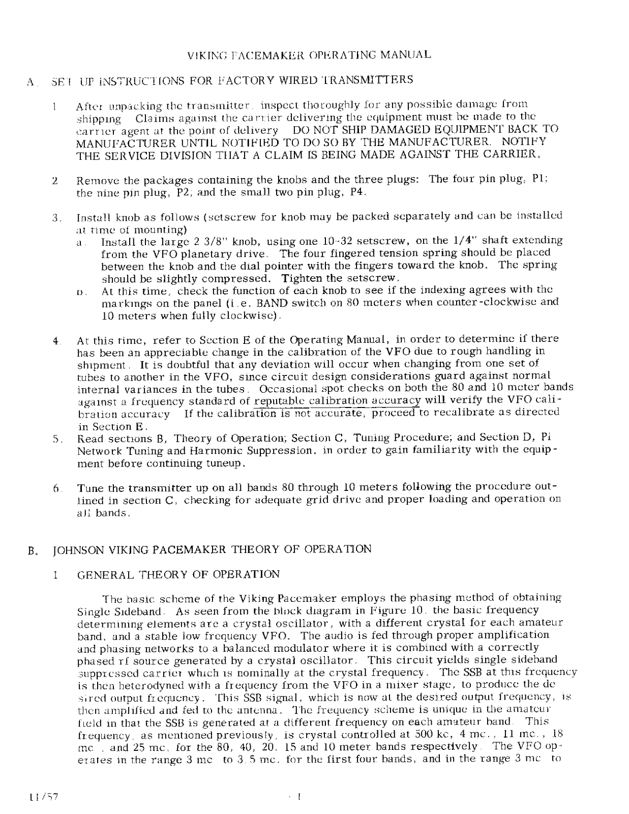 JOHNSON Pacemaker User Manual