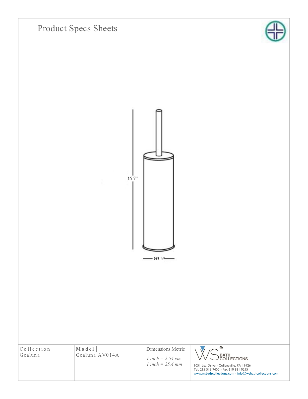 WS Bath Collections WSO3423 Specifications - ManualMachine.com