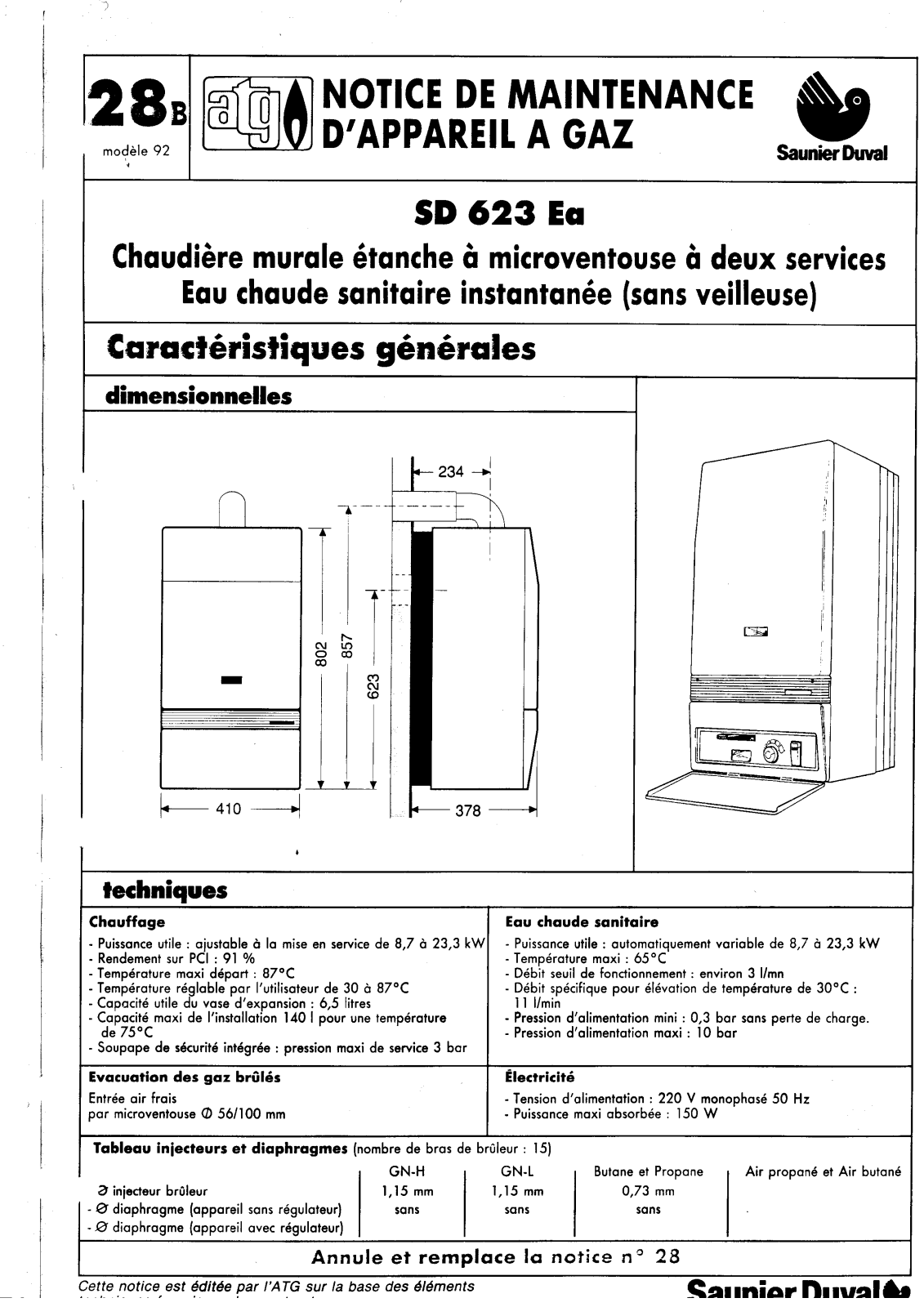 SAUNIER DUVAL SD 623 EA User Manual