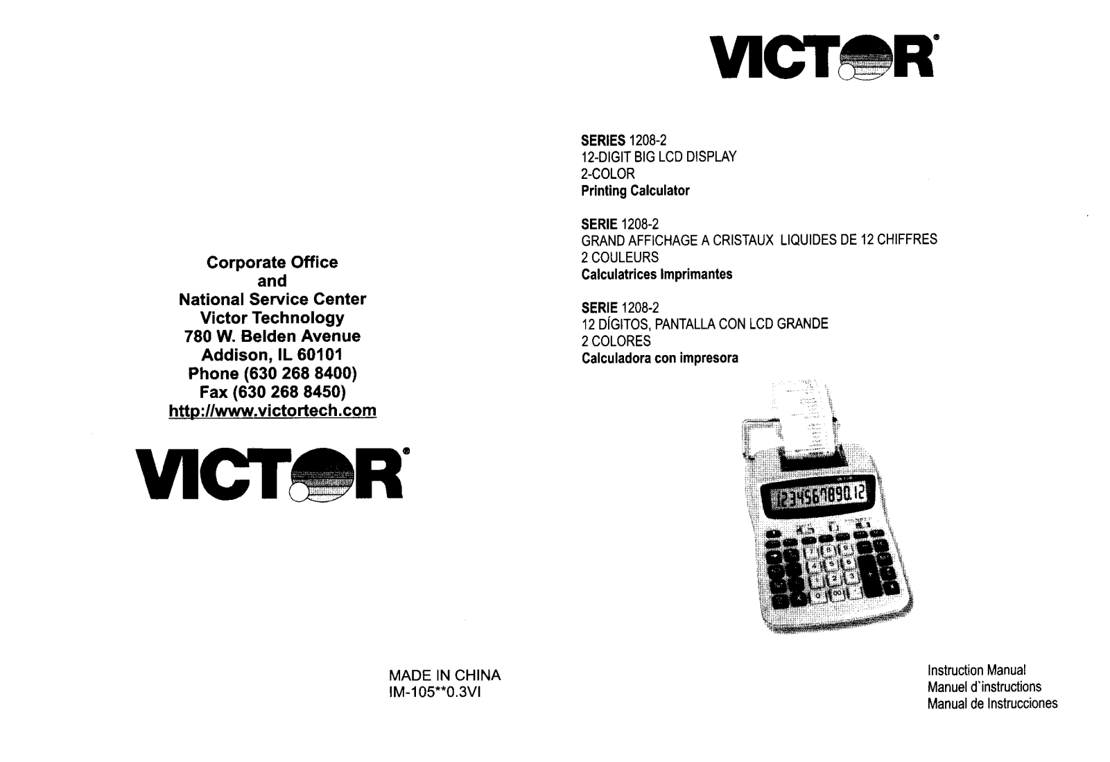 Victor Technology 1208-2 User Manual