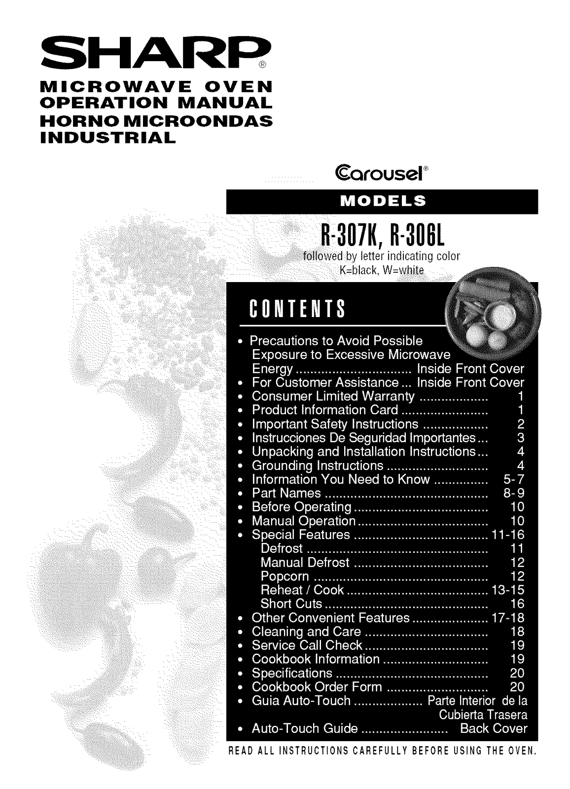 Sharp R-307KK Owner’s Manual - ManualMachine.com