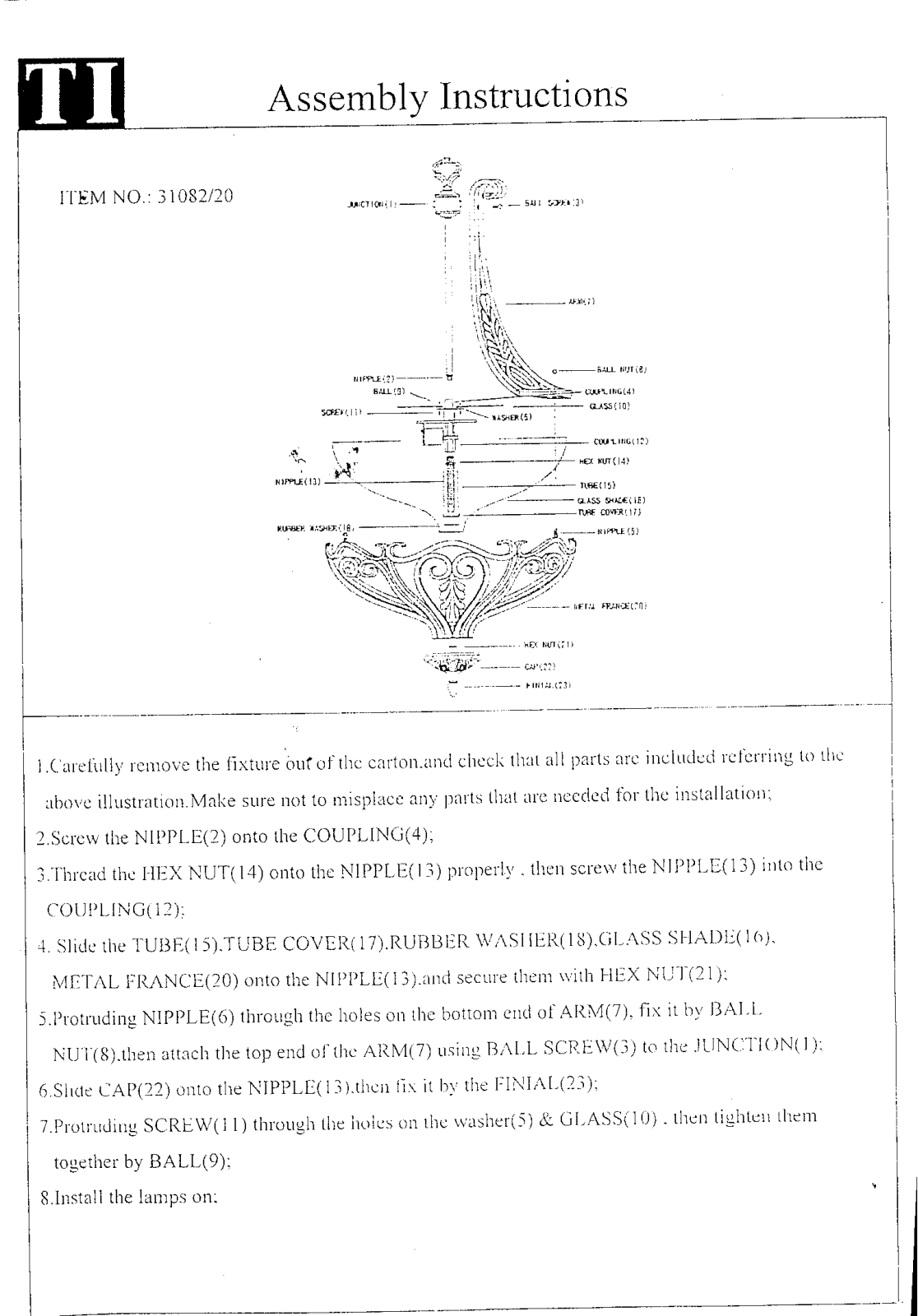 Triarch 31082-20 User Manual