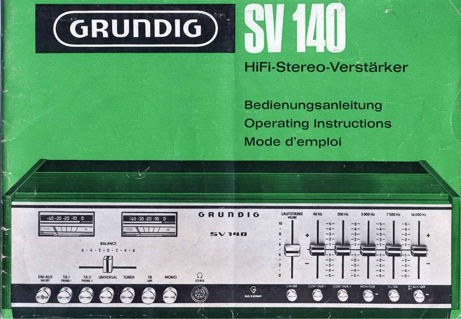 Grundig SV-140 Owners Manual