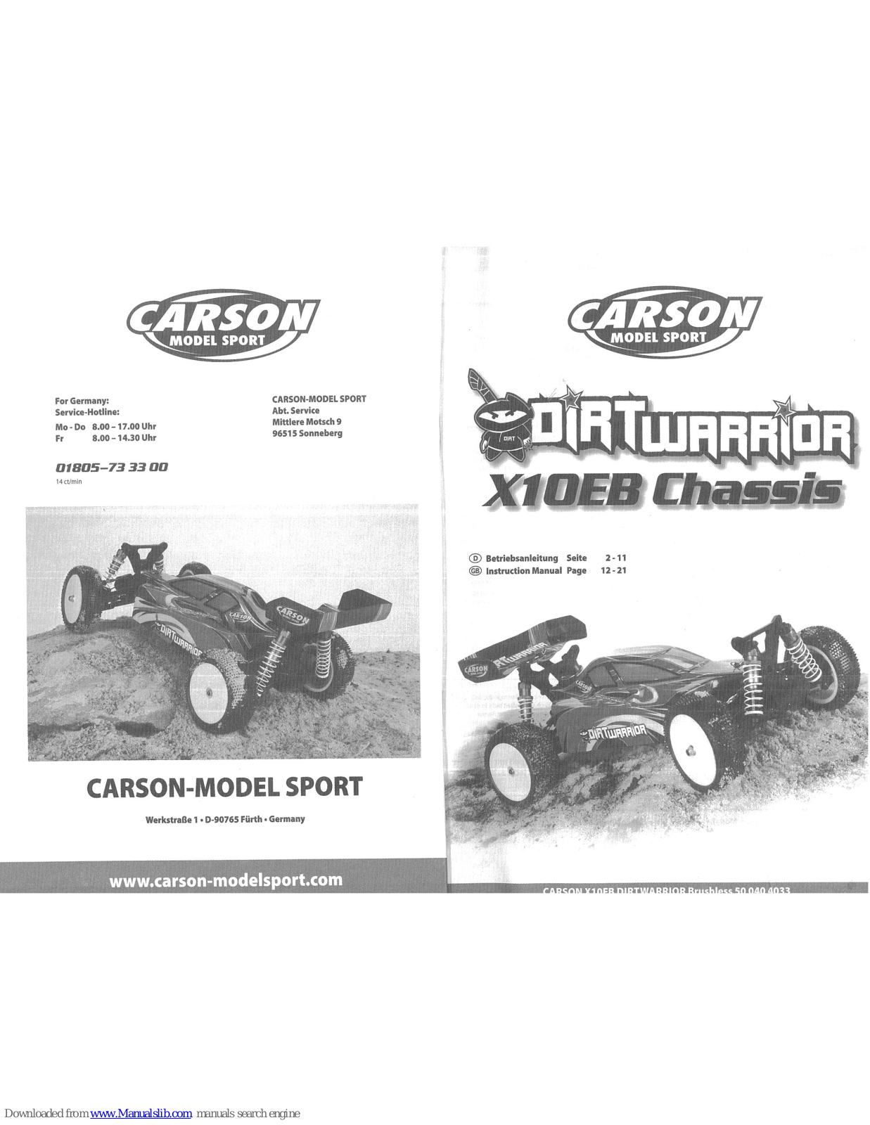 Carson DirtWarrior X10EB Chassis Instruction Manual