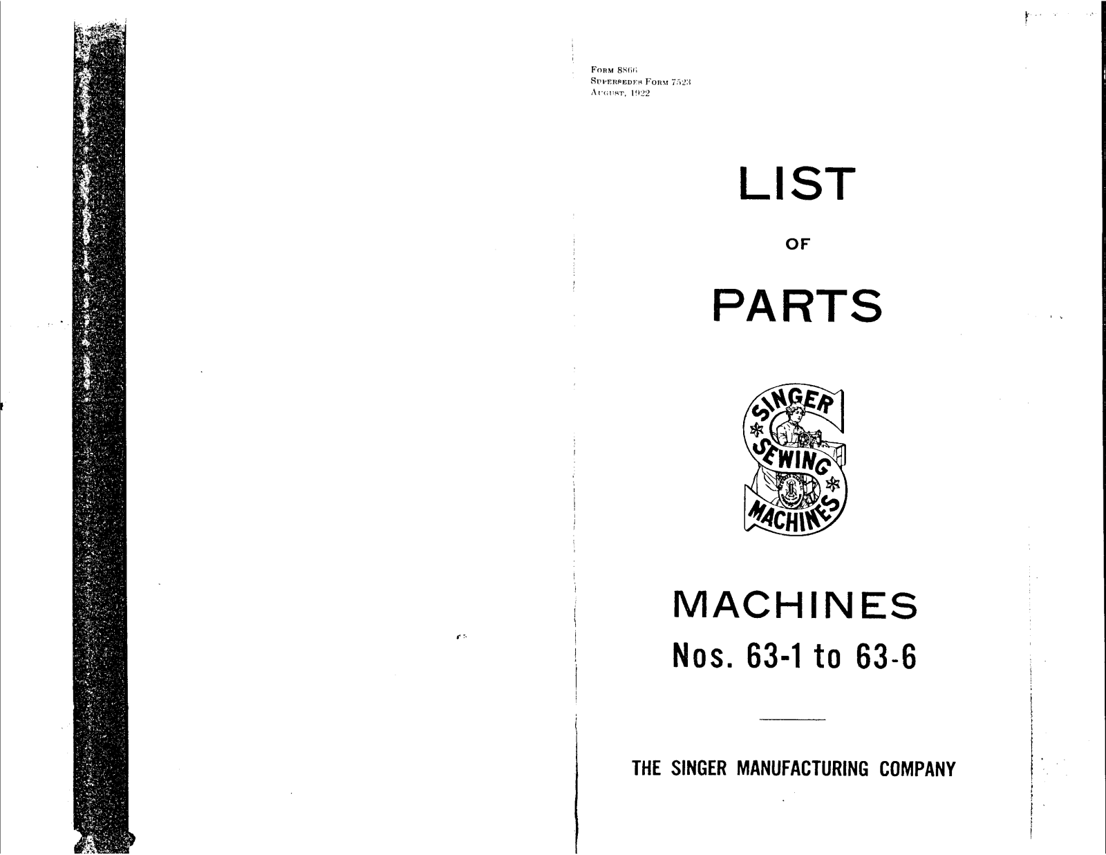 Singer 63-1, 63-6 User Manual