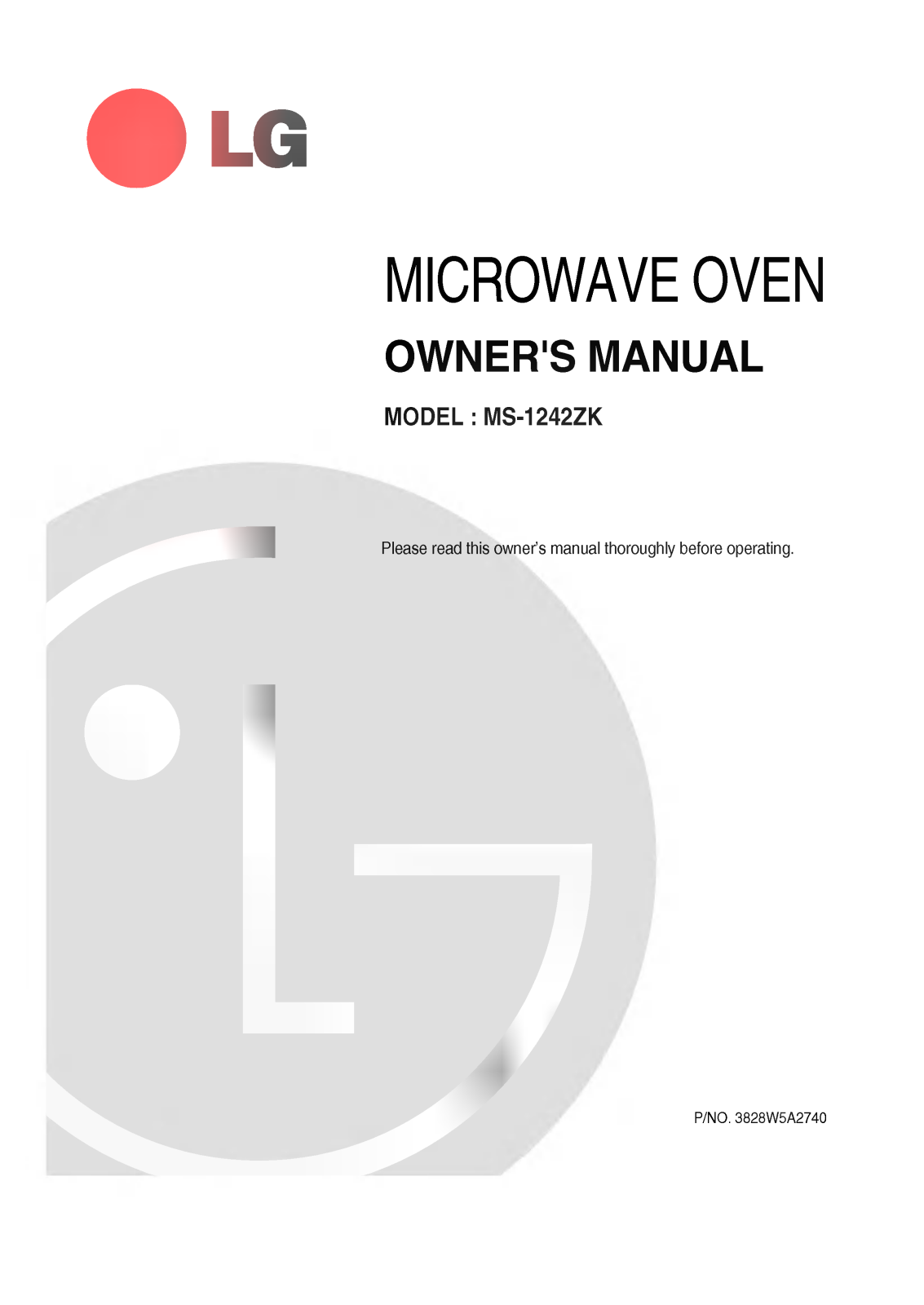 LG MS-1242ZK Owner's Manual