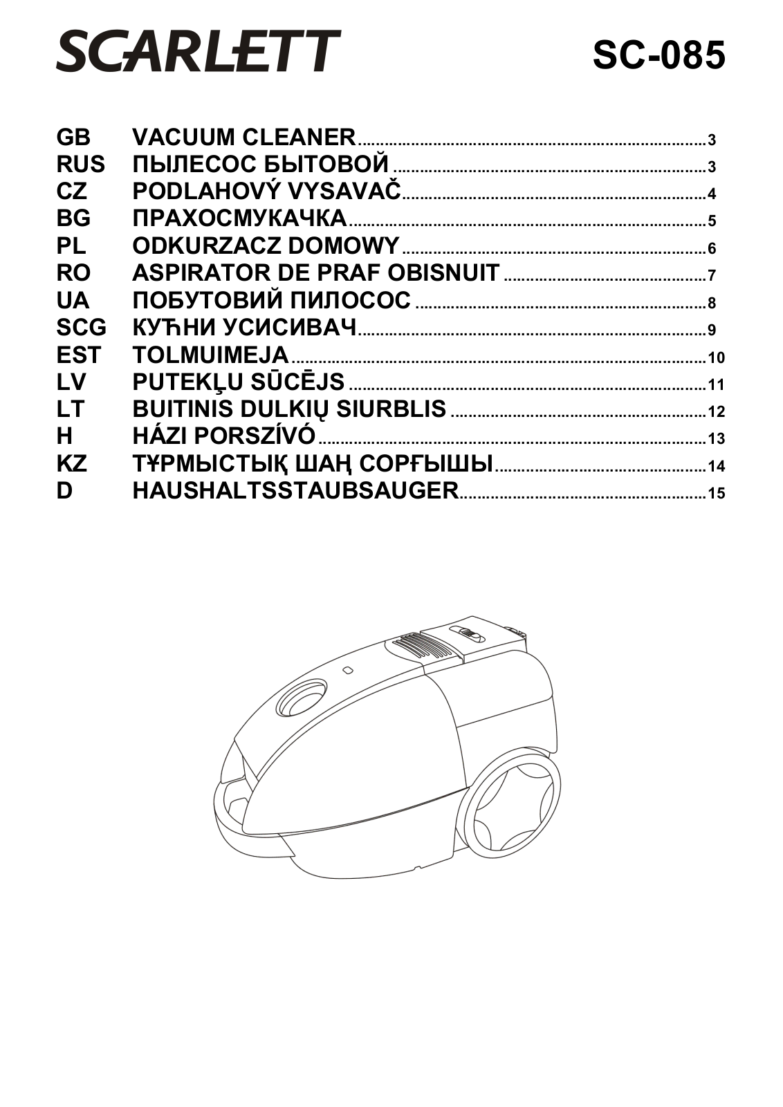 Scarlett SC-085 User manual