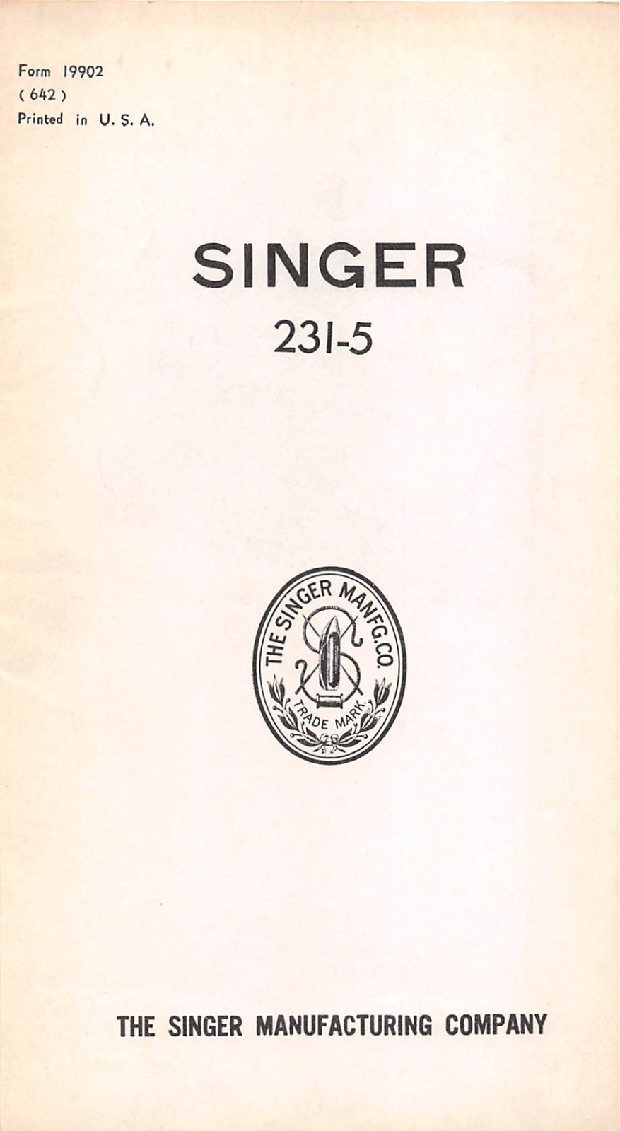 Singer 231-5 User Manual