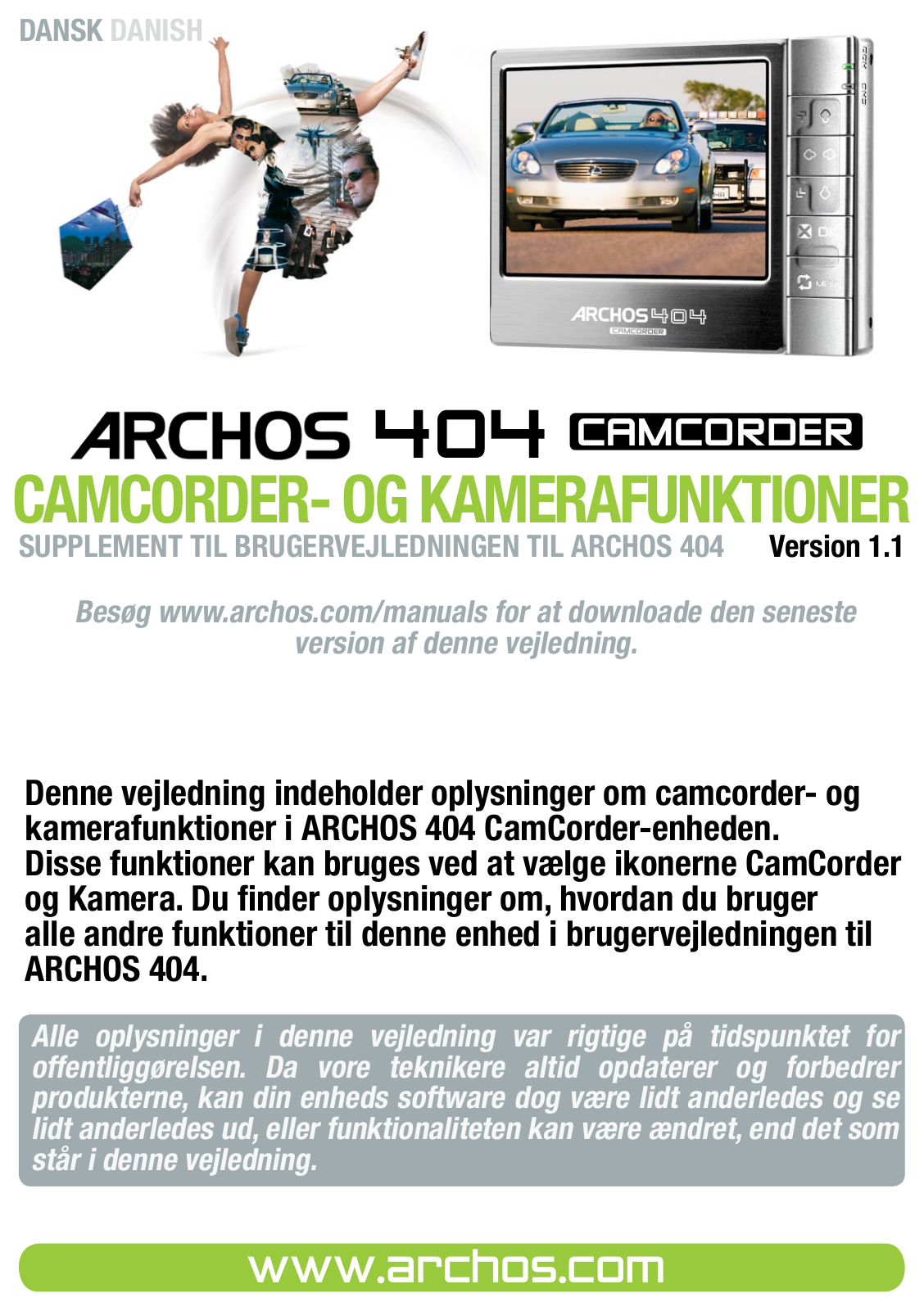 Archos 404 CAMCORDER User Manual