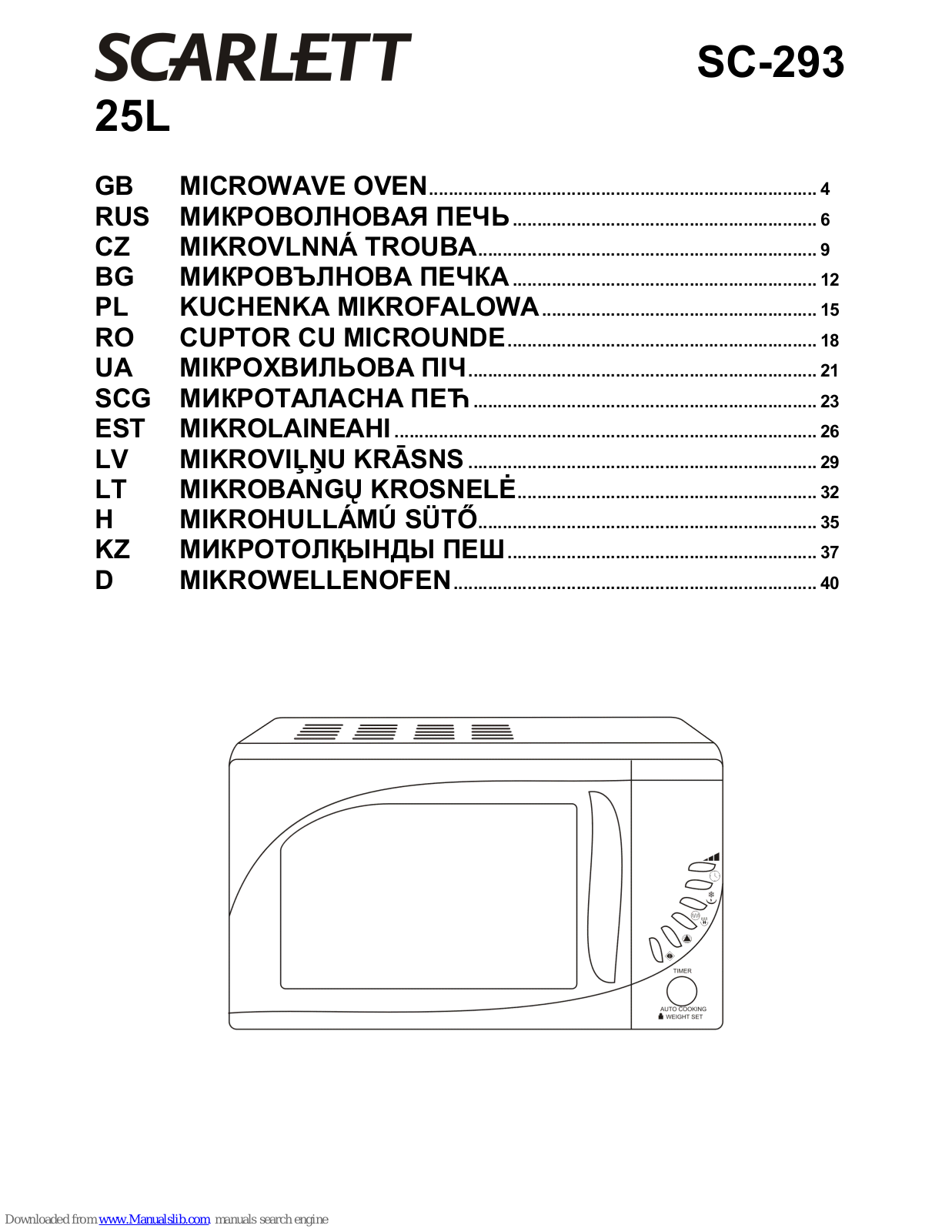 Scarlett SC-293 Instruction Manual