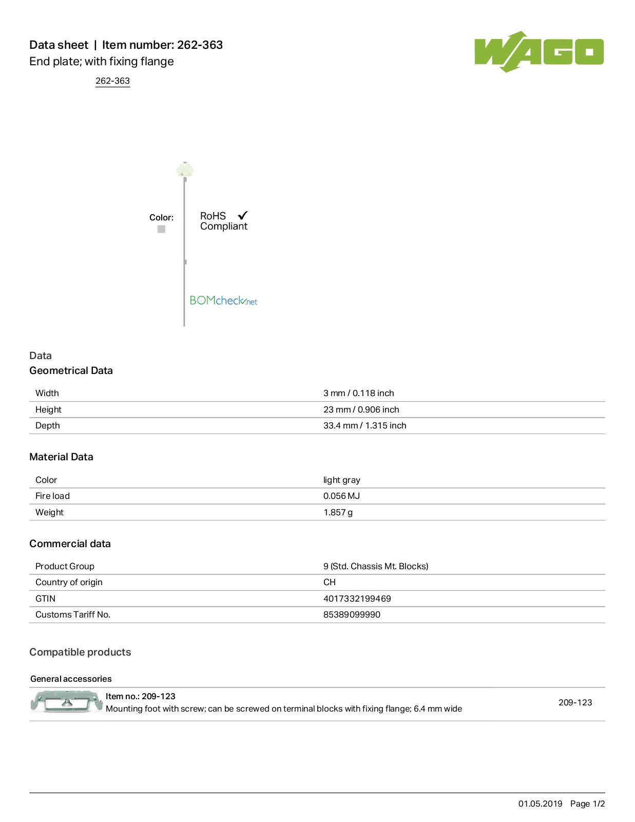 Wago 262-363 Data Sheet