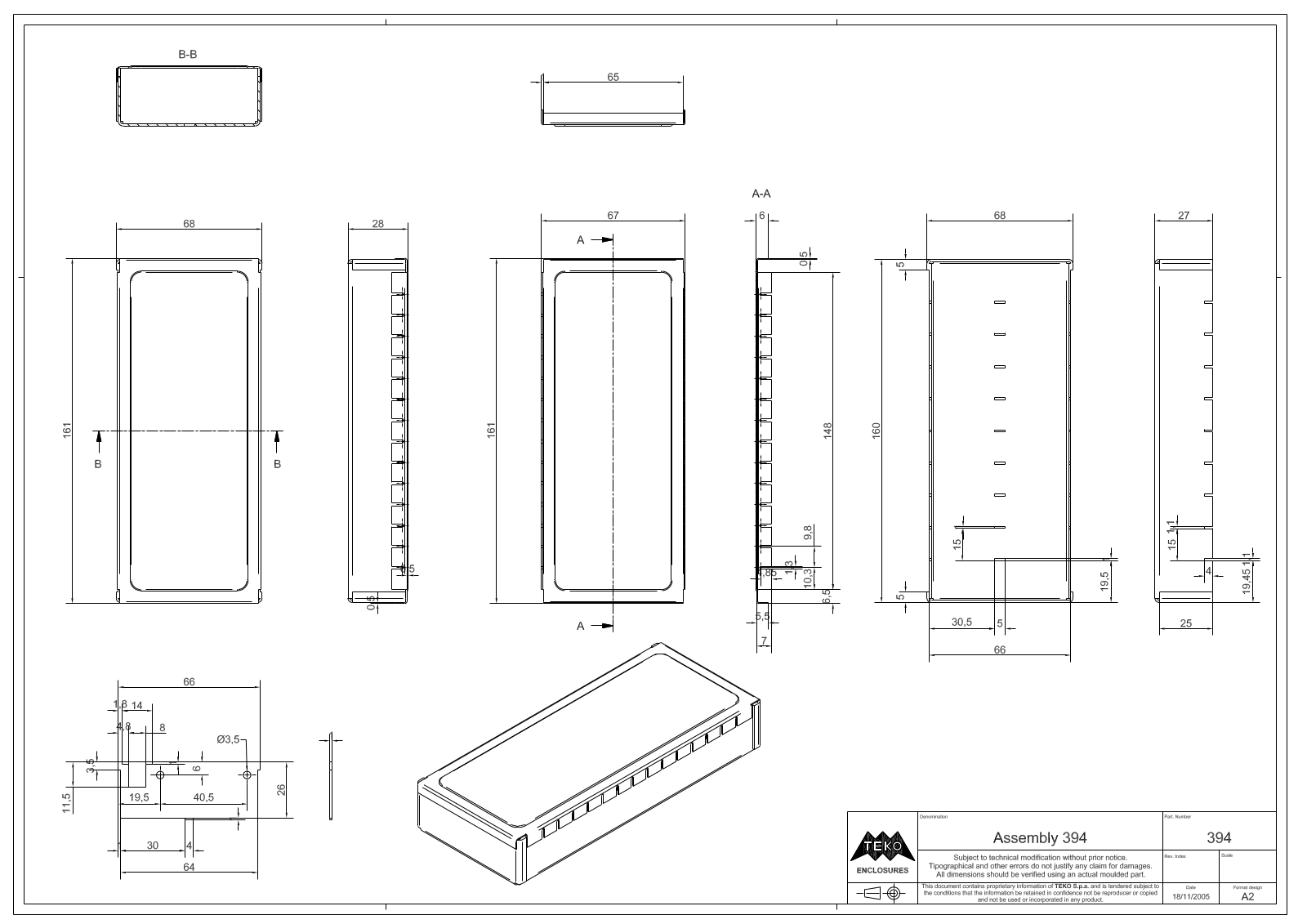 TEKO 394 Technical drawing - ManualMachine.com