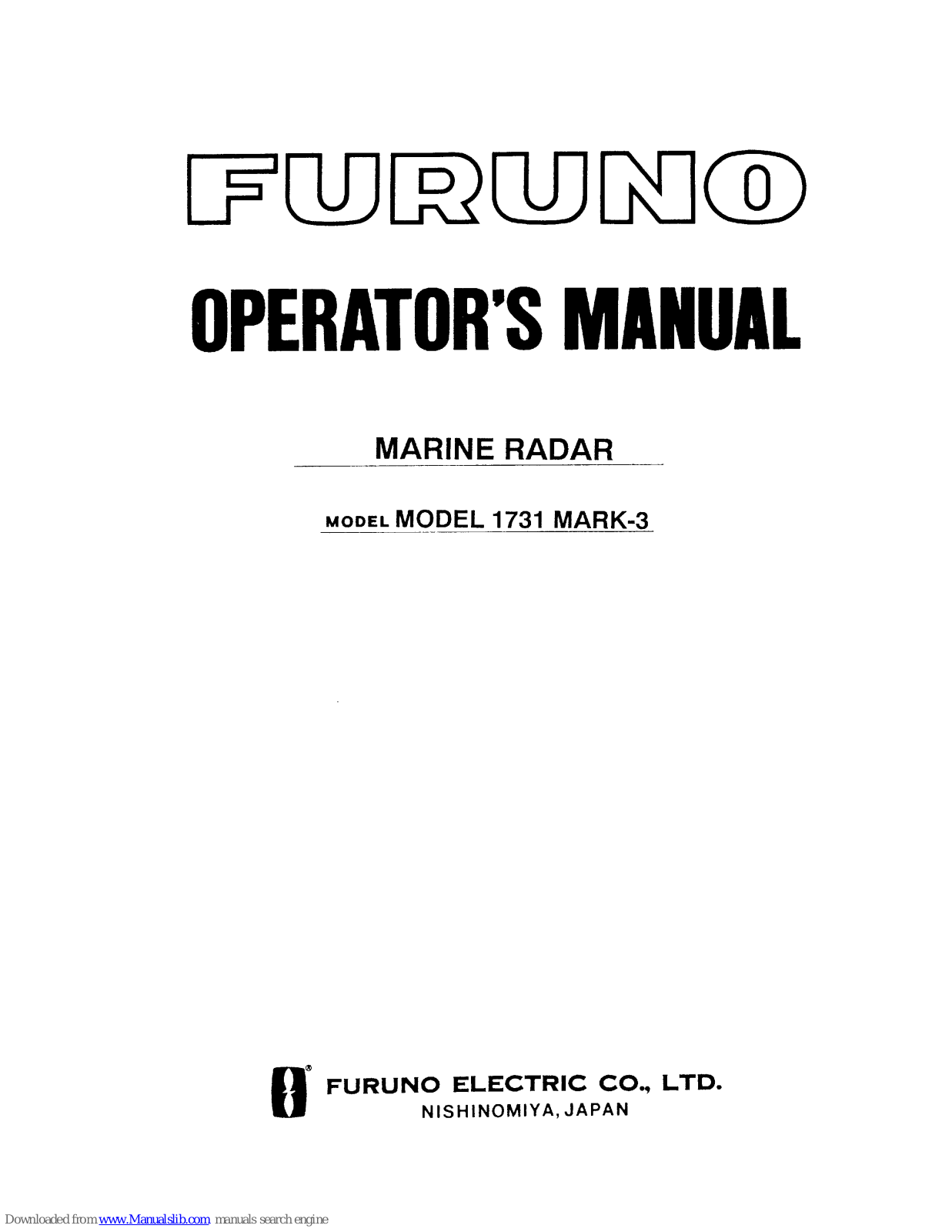 Furuno 1731 MARK 3 Operator's Manual