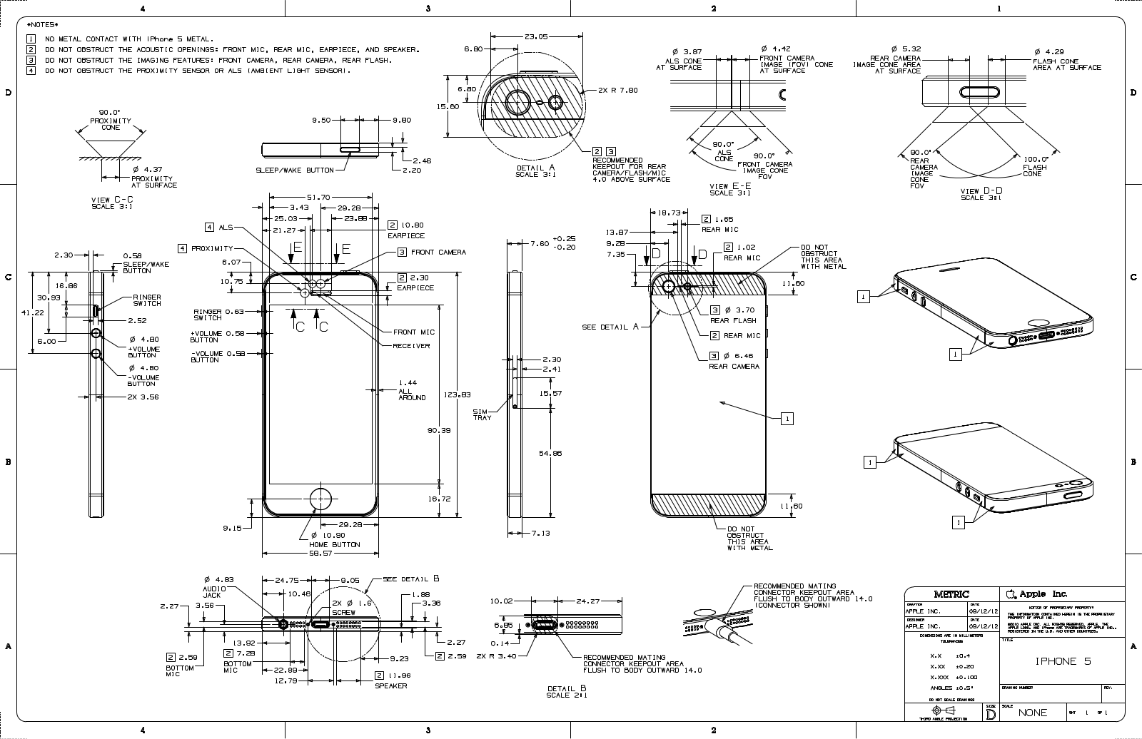 Apple iPhone 5 Dimensions