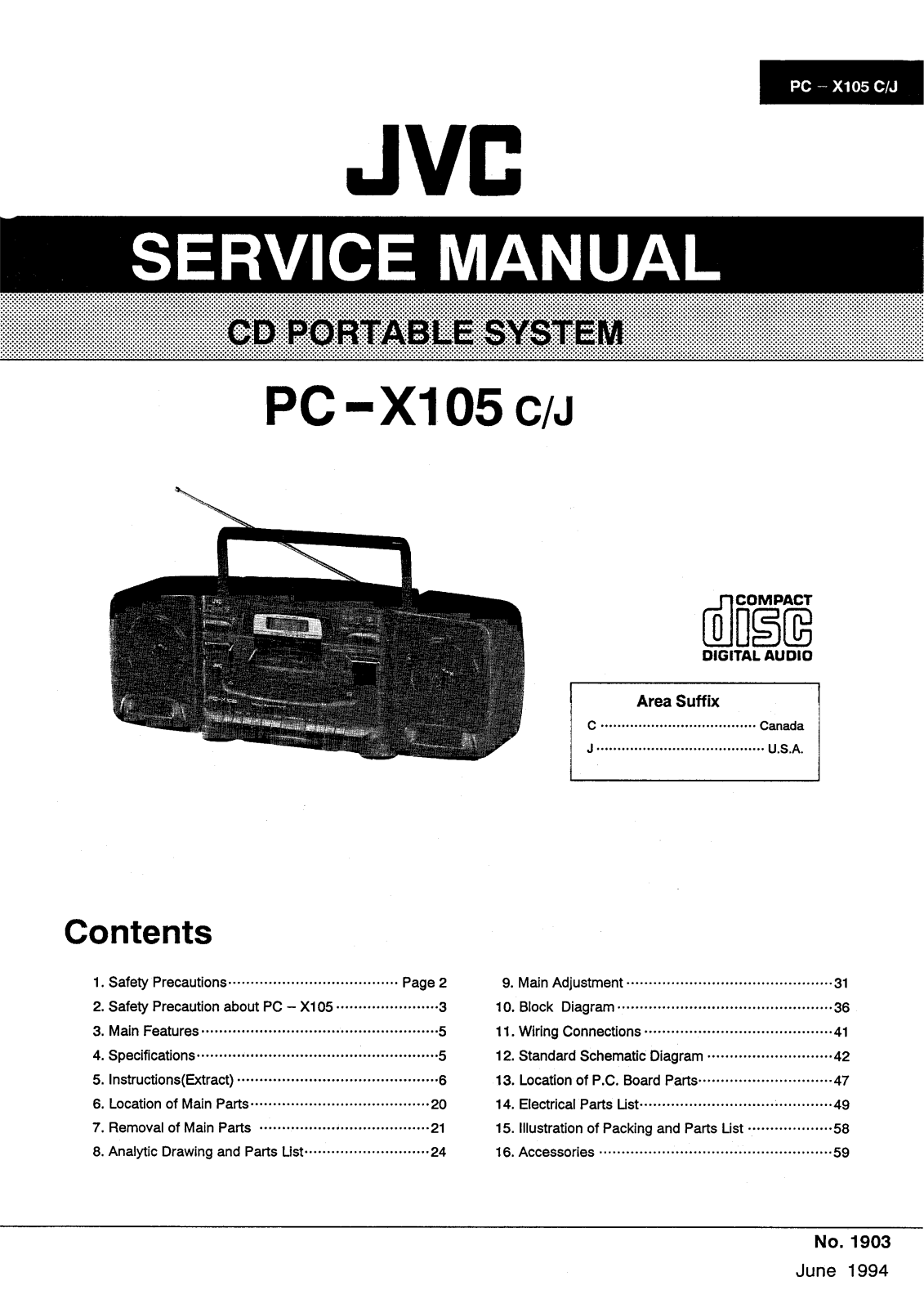 JVC PCX-105 Service manual