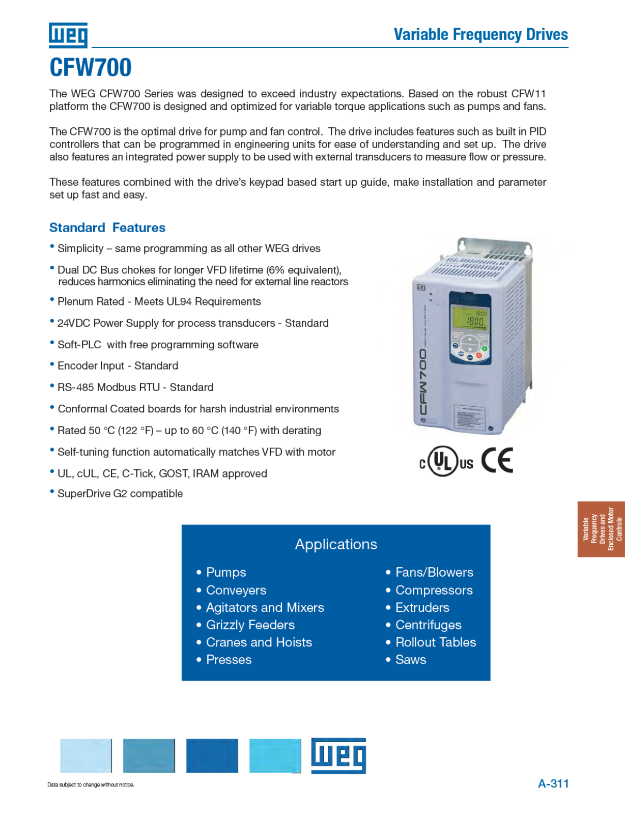 WEG Electric CFW700 Catalog