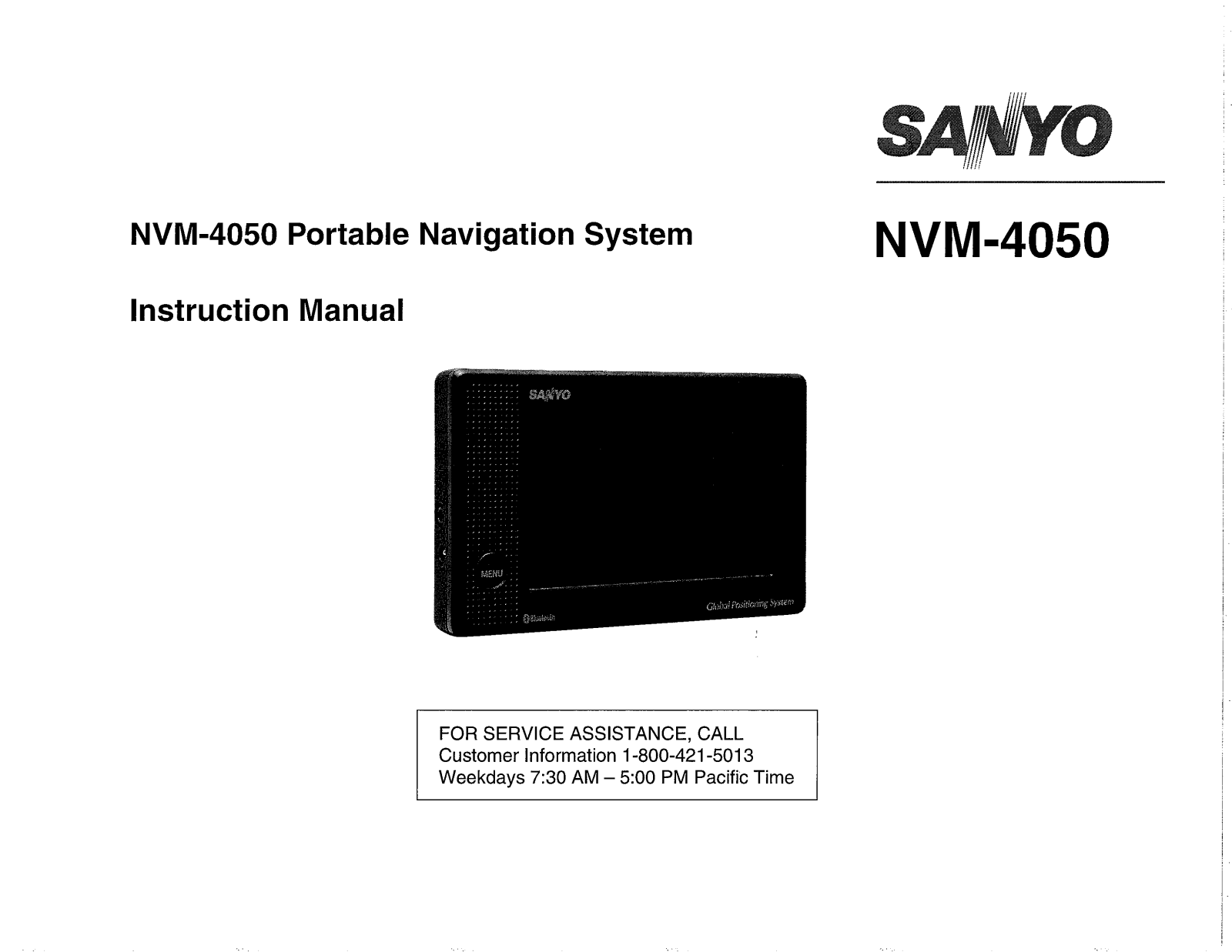 SANYO NVM4050 User Manual