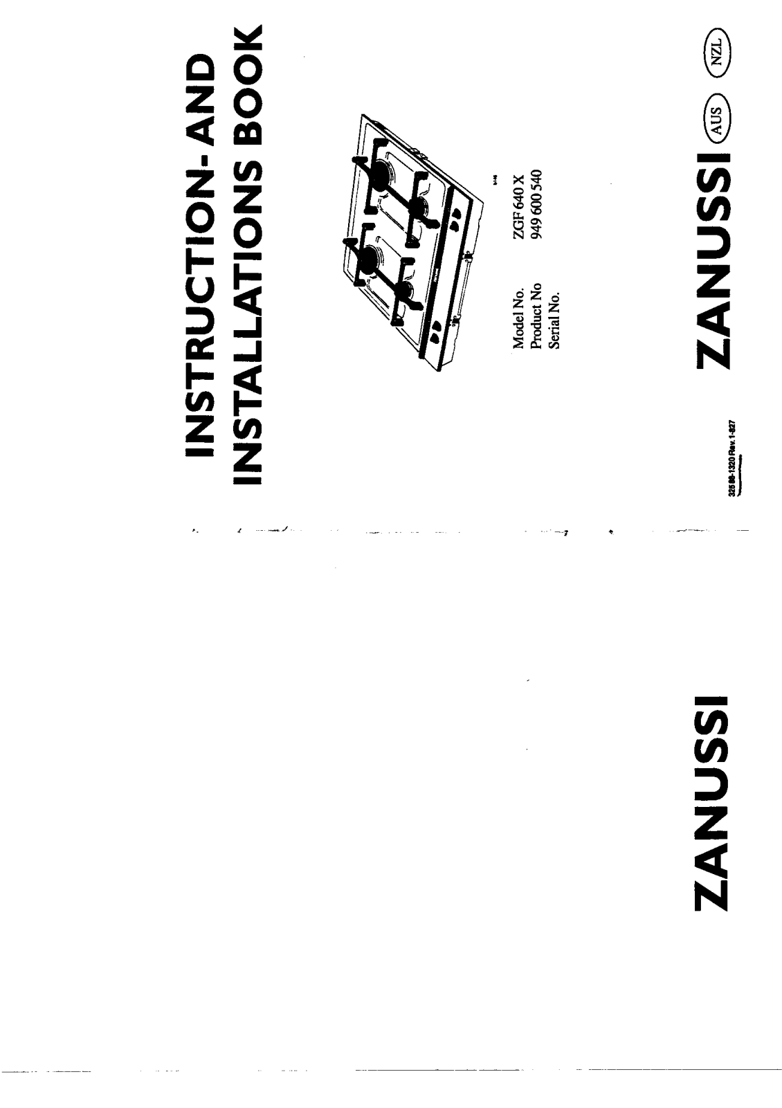 Zanussi ZGF640X User Manual