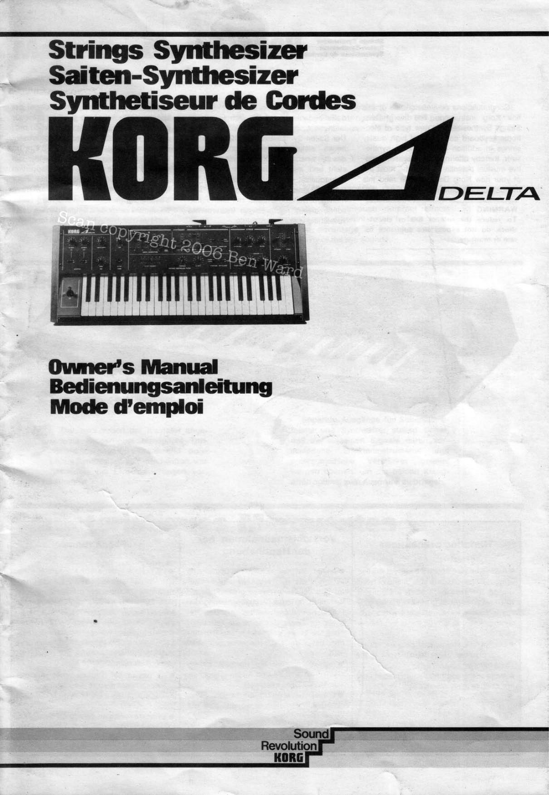 Korg Delta DL-50 User Manual