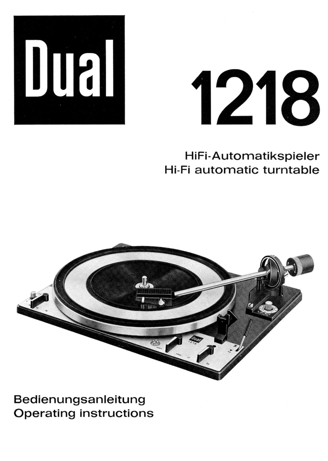 Dual 1218 Owners manual