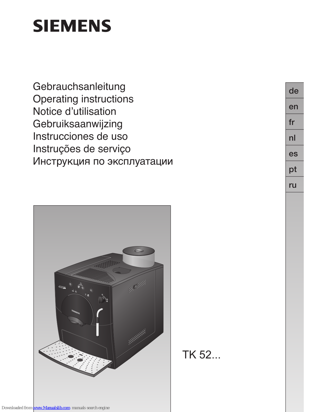 Siemens TK 52 series Operating Instruction - ManualMachine.com