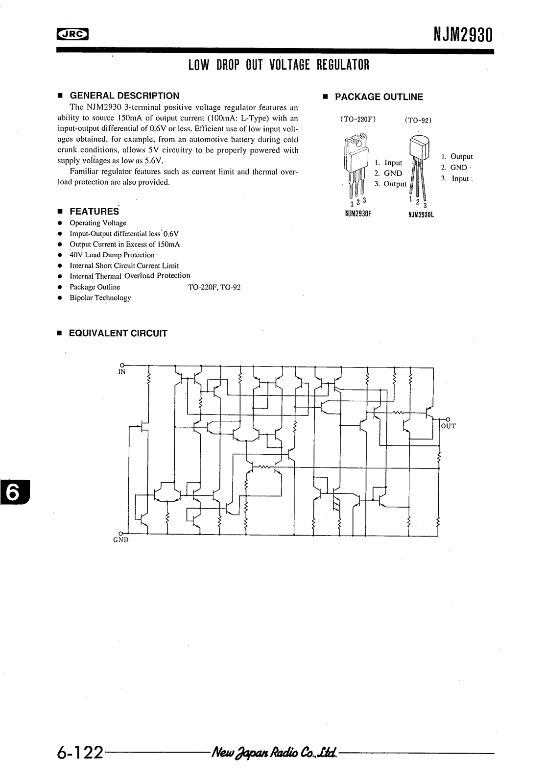 JRC NJM2930L, NJM2930F Datasheet