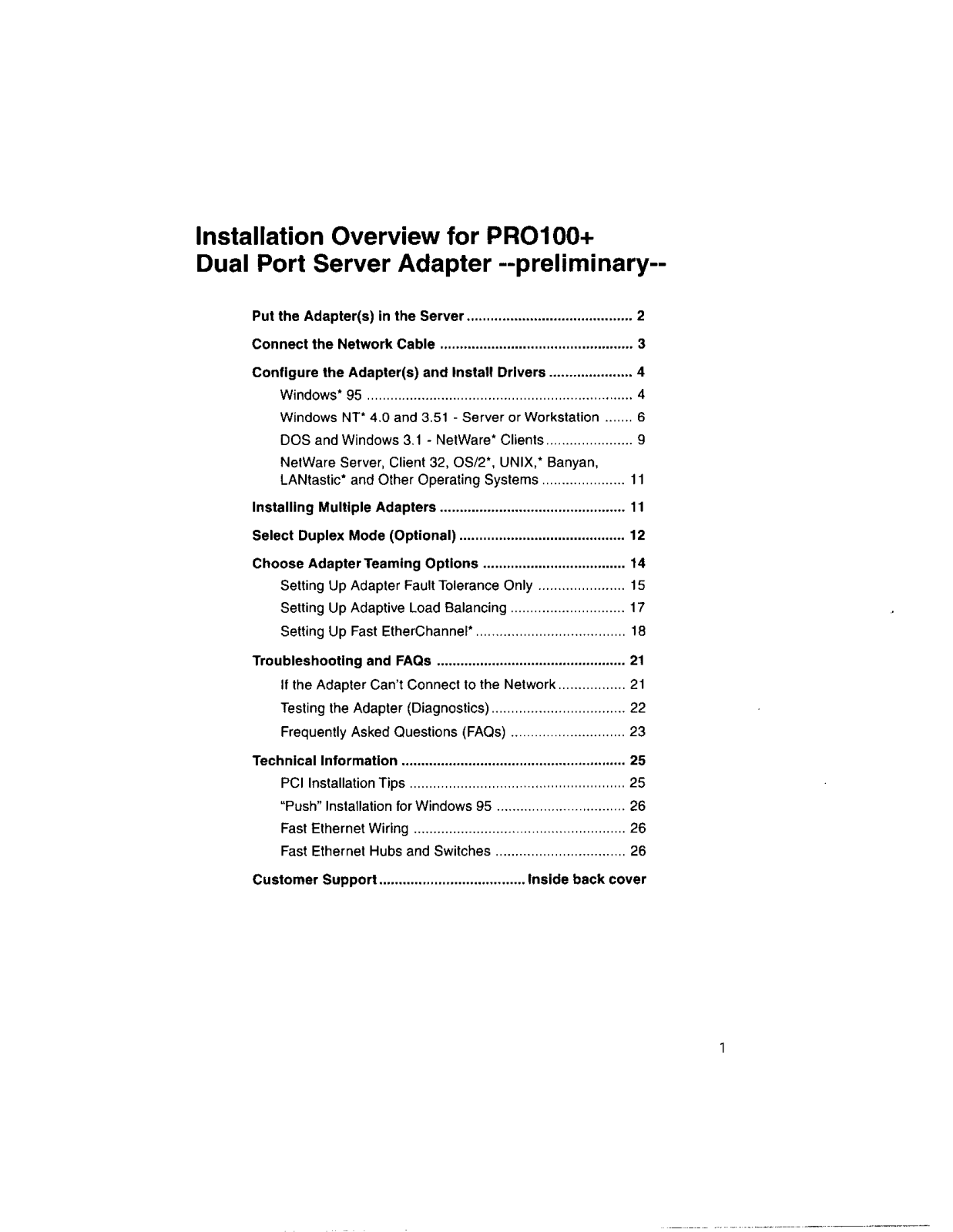 Intel NPDOHIO Users Manual