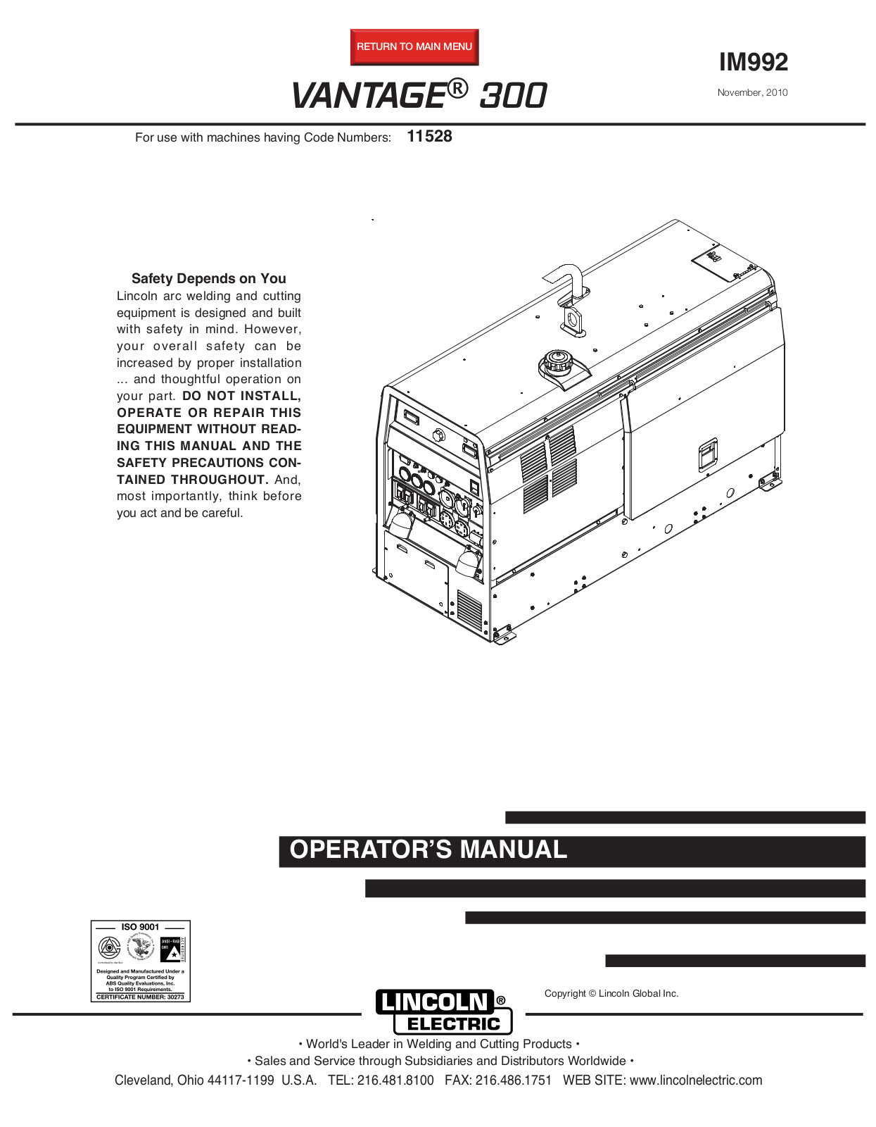 Lincoln Electric IM992 User Manual