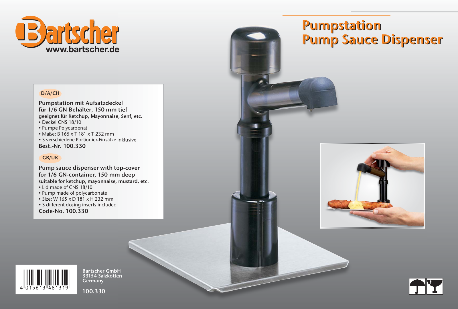 Bartscher 100330-202 User Manual