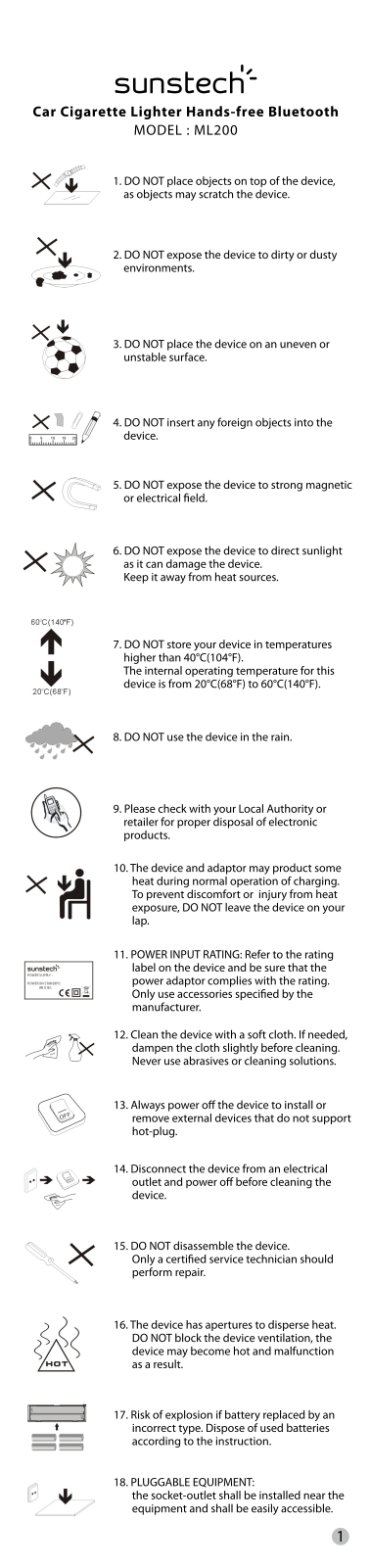 Sunstech ML-200 Operation Manual