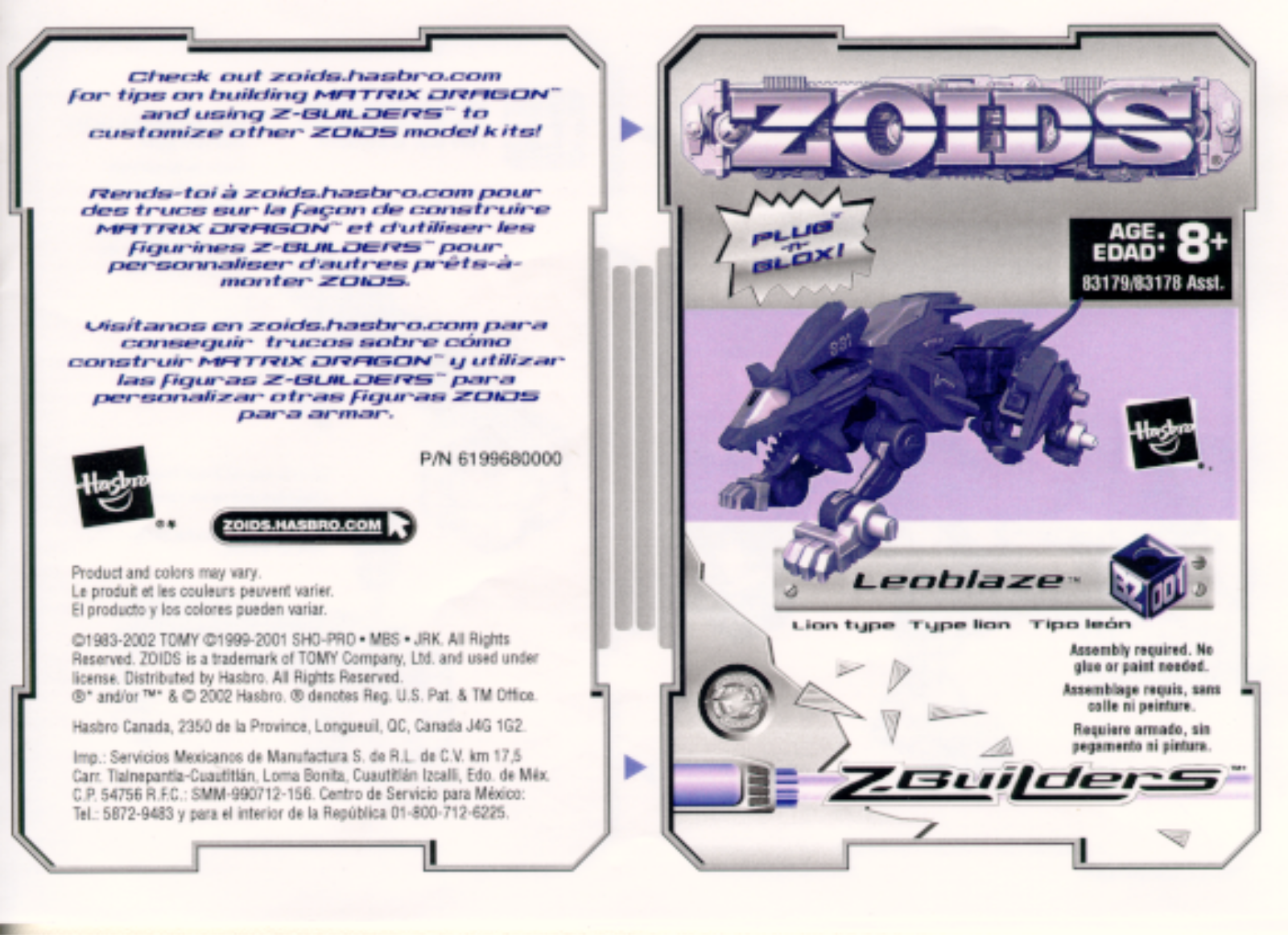 Hasbro ZOIDS LEOBLAZE User Manual