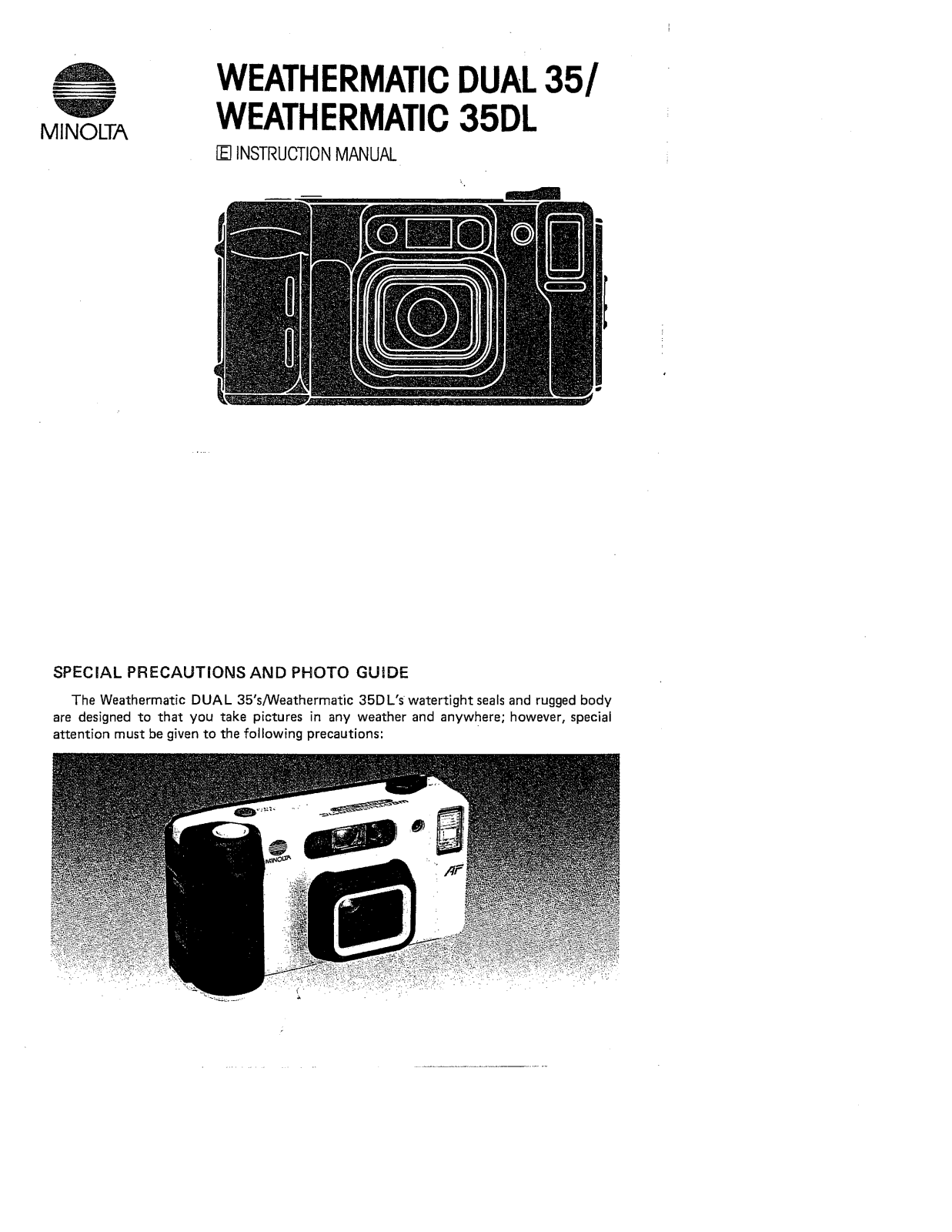 MINOLTA Weathermatic 35DL, Weathermatic Dual 35 Instruction Manual