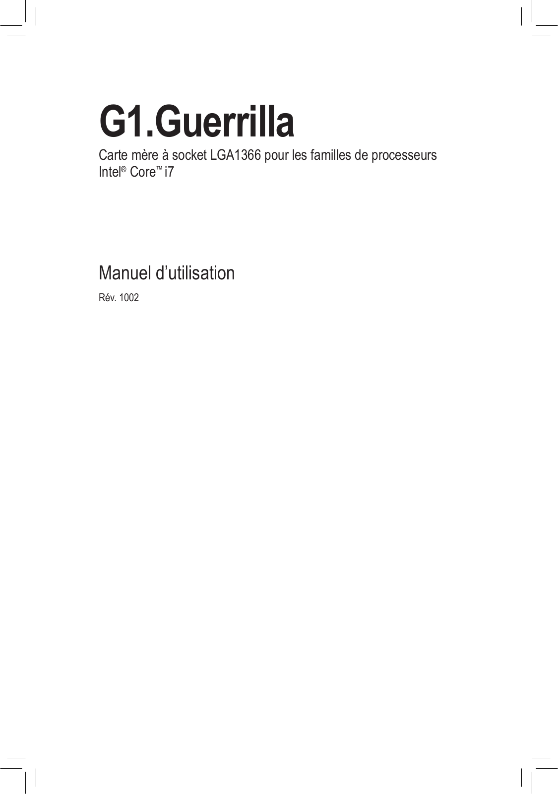 GIGABYTE G1.GUERRILLA User Manual