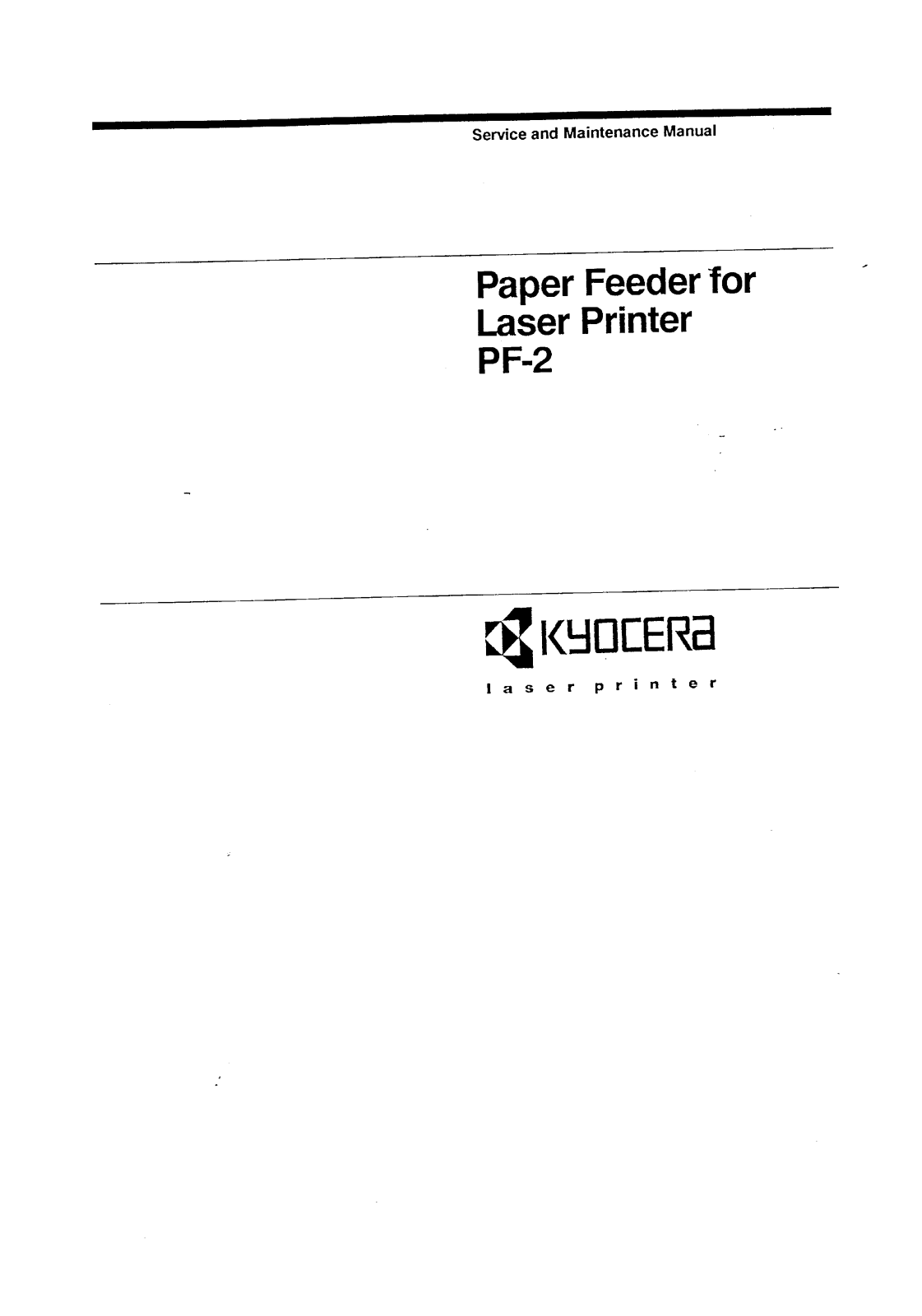 Kyocera PF-2 Service Manual