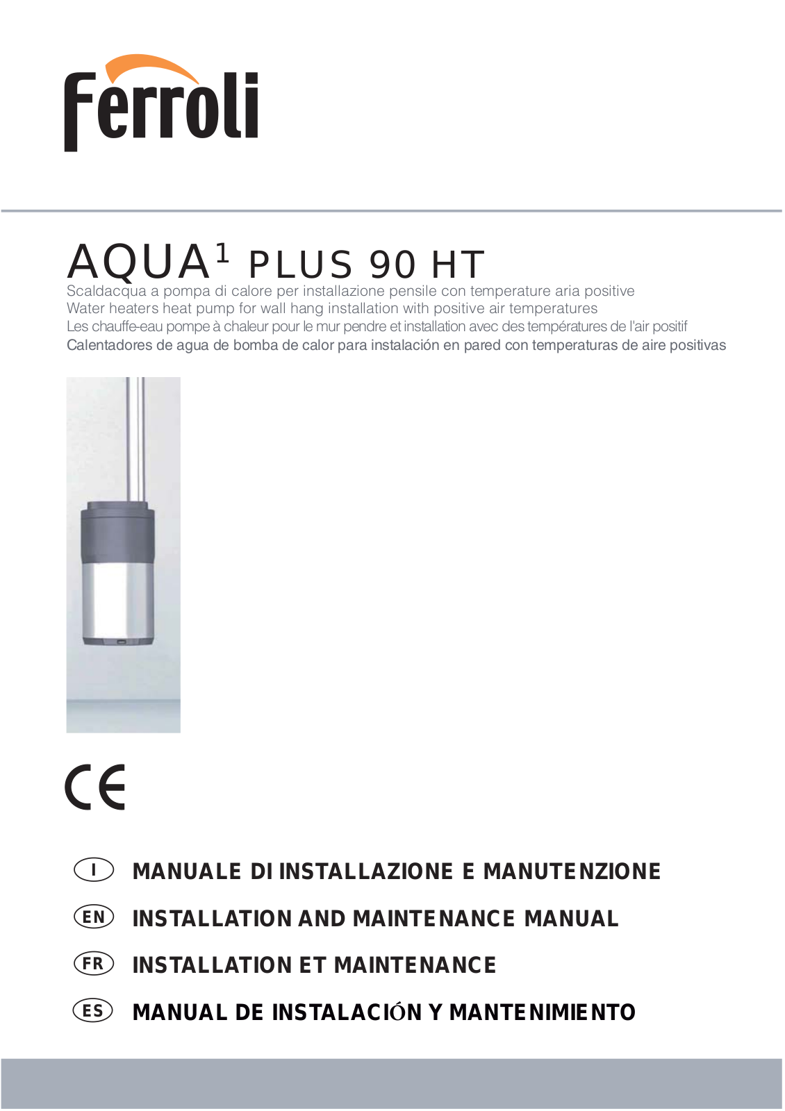 Ferroli AQUA PLUS 90 HT Installation And Maintenance Manual