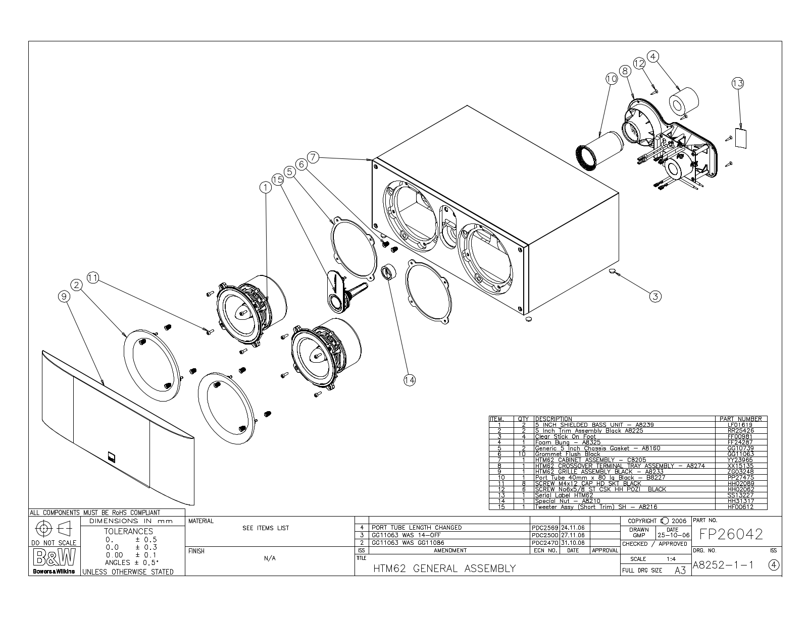 Bowers and Wilkins HTM-62 Service manual