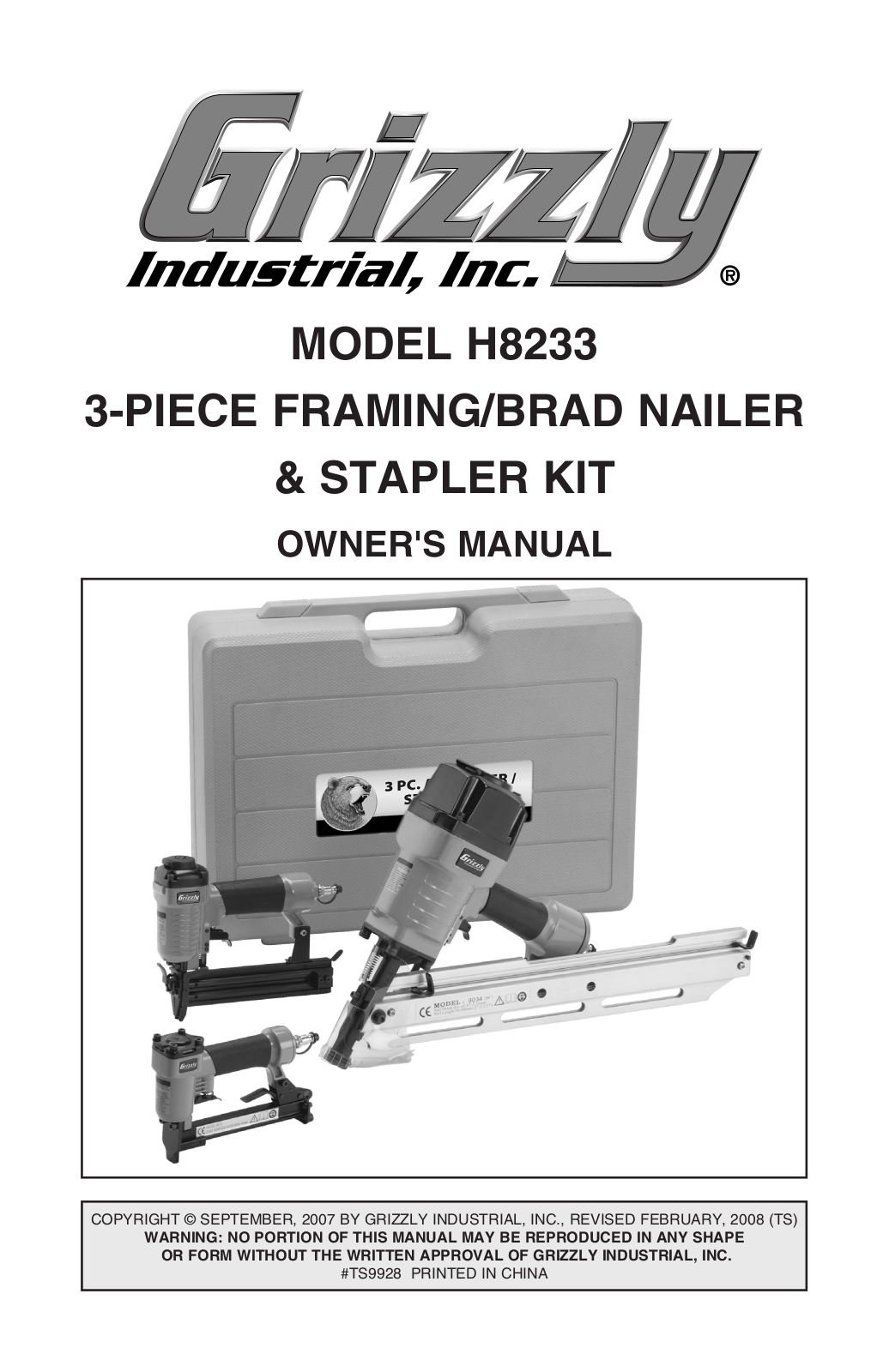 Grizzly H8233 User Manual