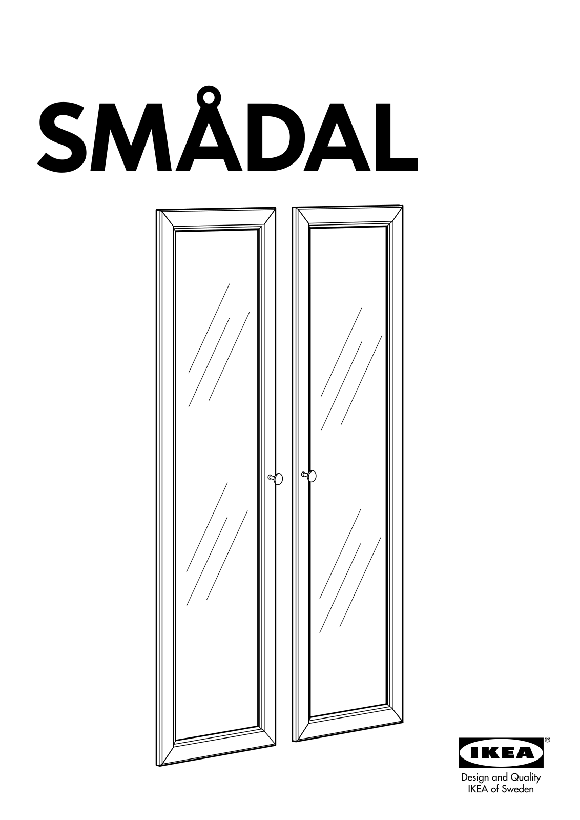 IKEA SMALDAL GLASS DOORS 2 PK Assembly Instruction