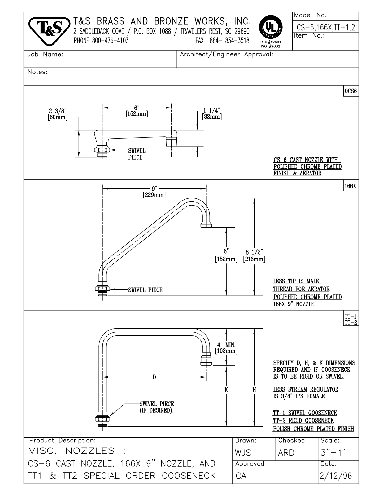 T&S Brass 166X User Manual